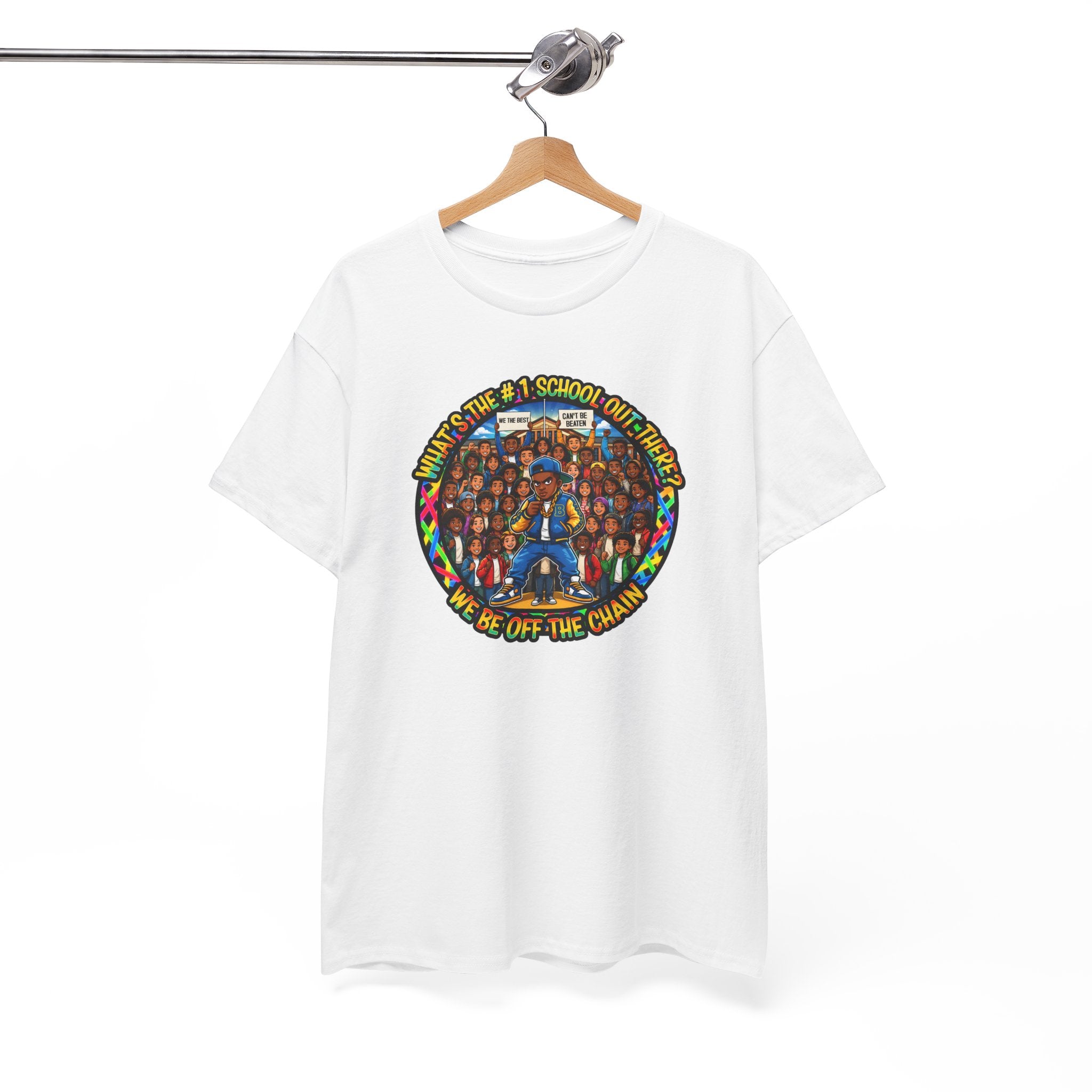 Community Unity Tee — "What's The #1 School Out There" Illustration Shirt