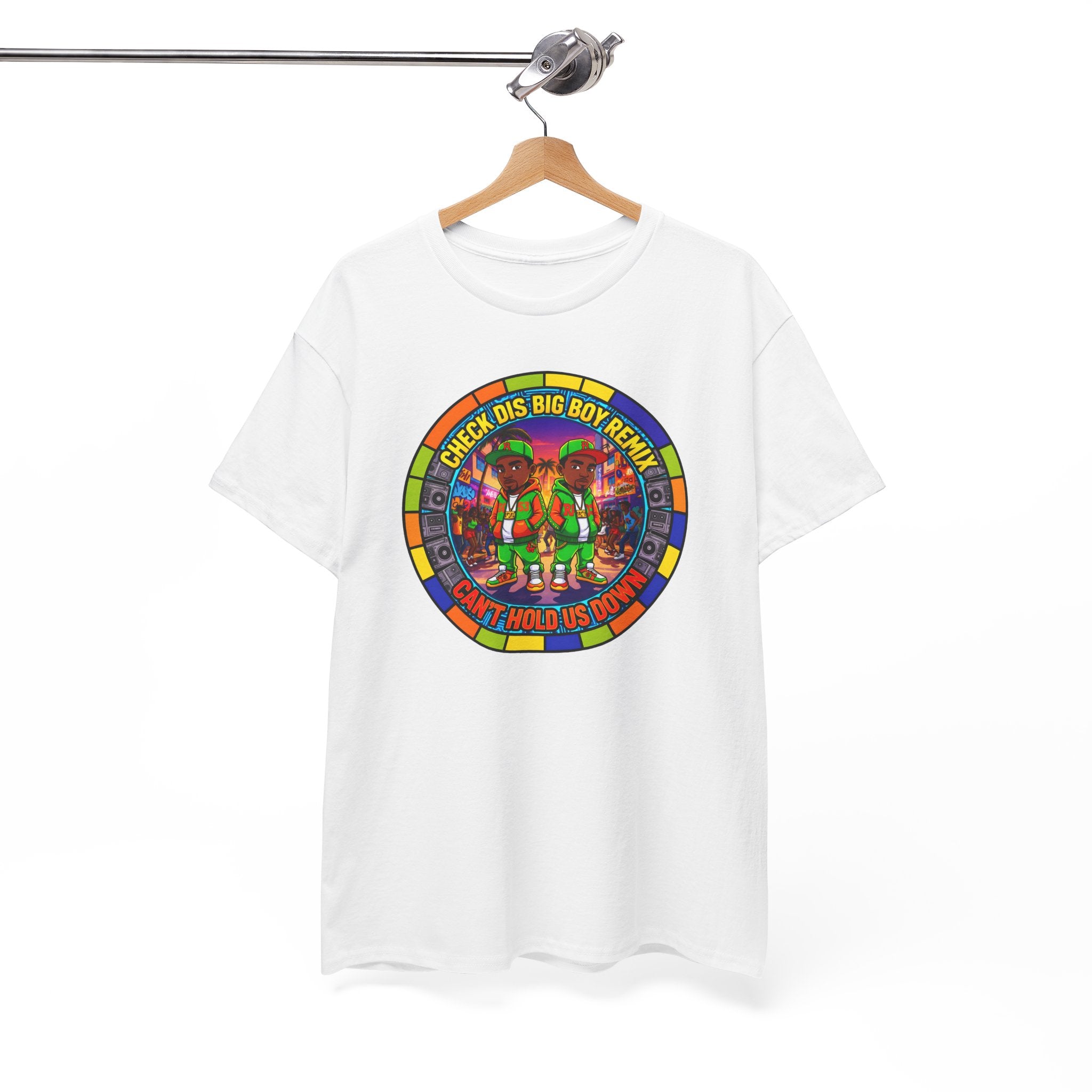 T-Shirt — "Check Dis Big Boy Remix" Colorful Cartoon Grap6hic Tee