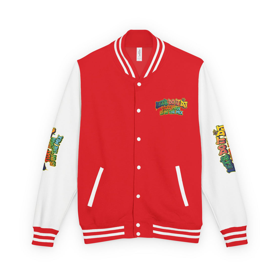 Letterman Jacket — 'Let's Do It' DJ Graphic Varsity Jacket