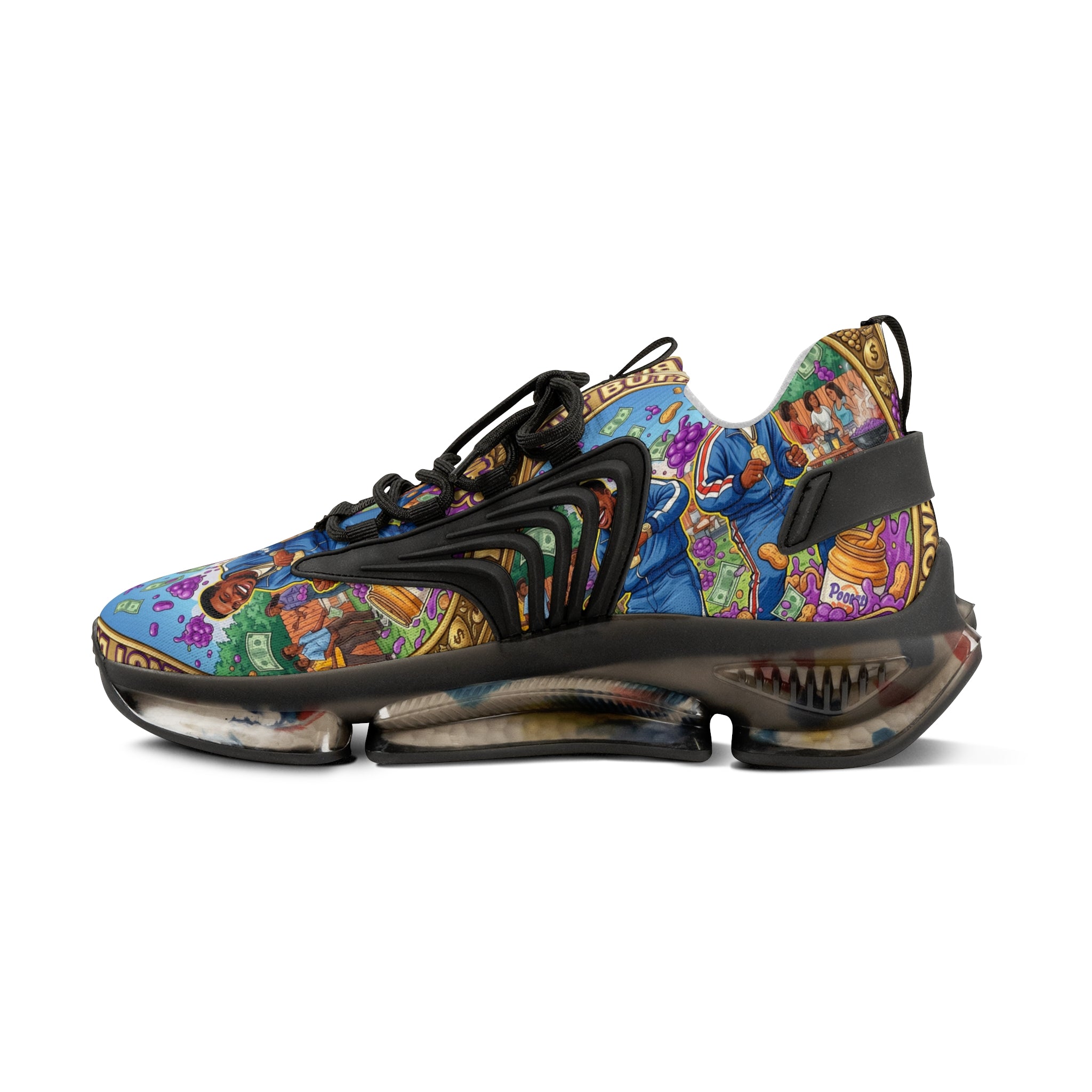 Mesh Sneakers —" Peanut Butter Jelly" Colorful Family Portrait Design Athletic Shoes