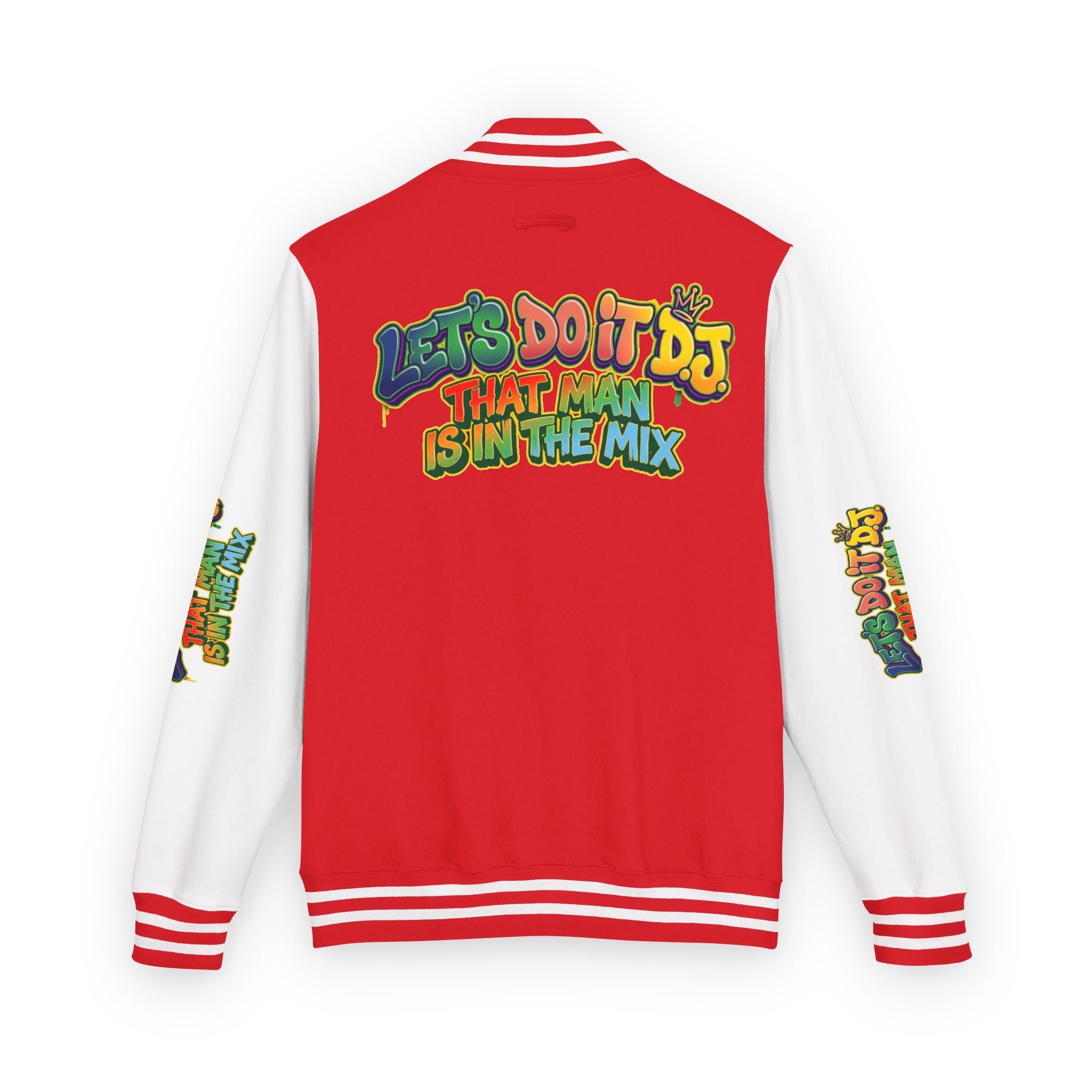 Letterman Jacket — 'Let's Do It' DJ Graphic Varsity Jacket
