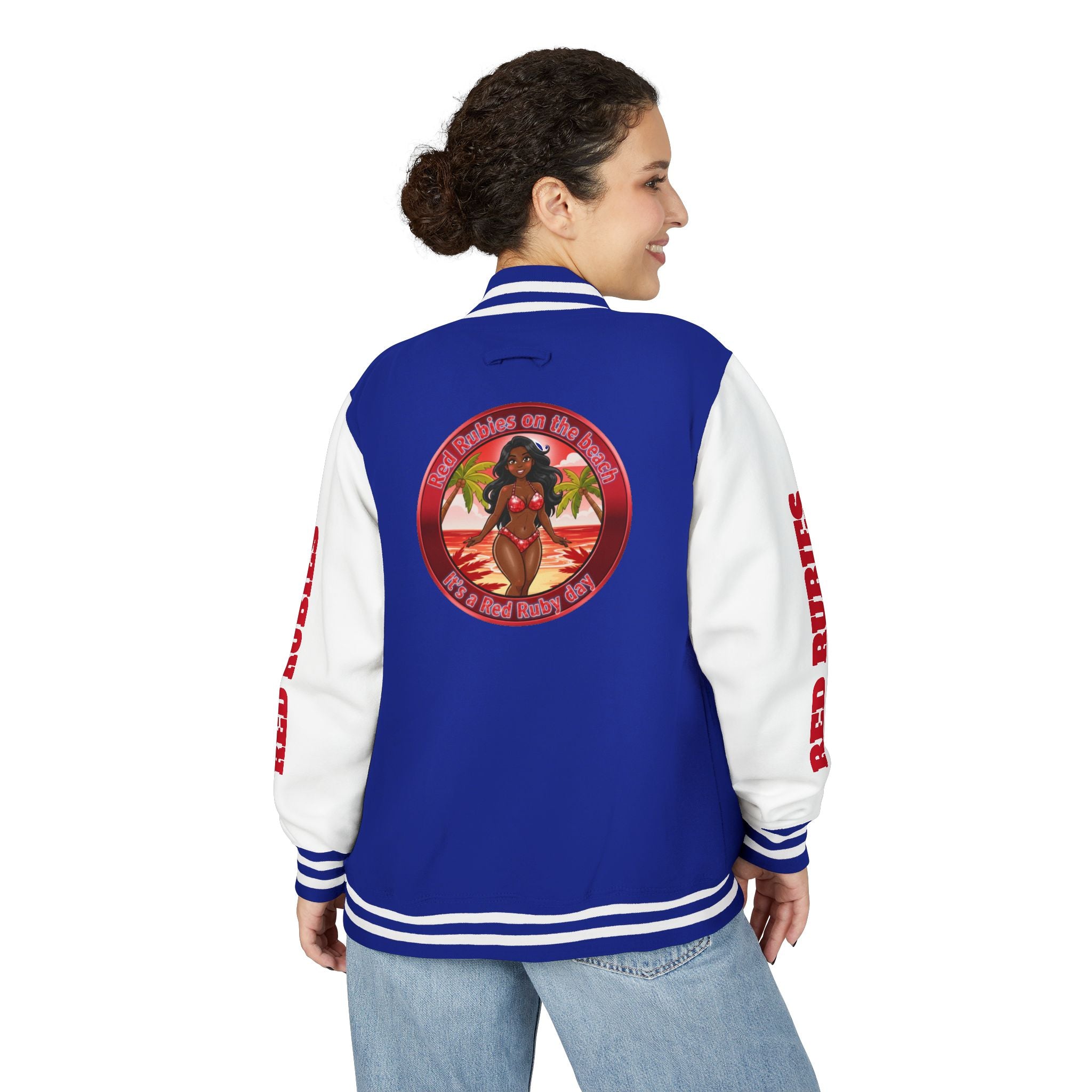 Letter Us- " It's A Rubie Day"-Retro Island Pinup Red & White