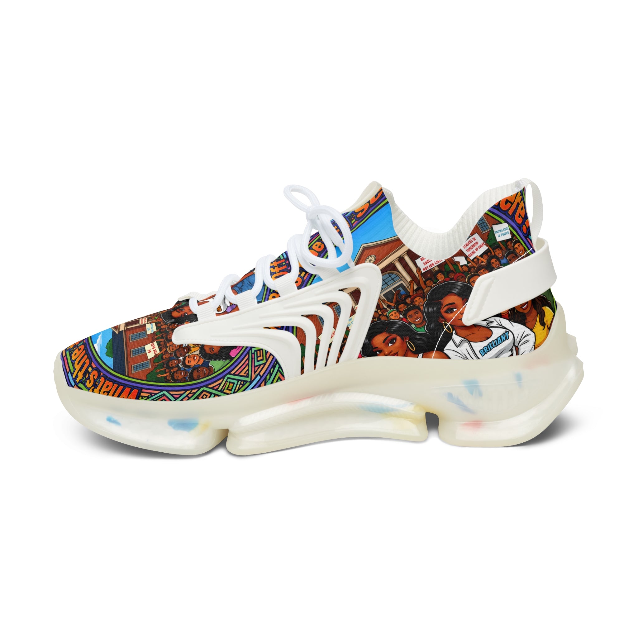 Women’s Mesh Sneakers — " What's The #1 School Out There "Vintage School Crew Graphic Athletic Shoes