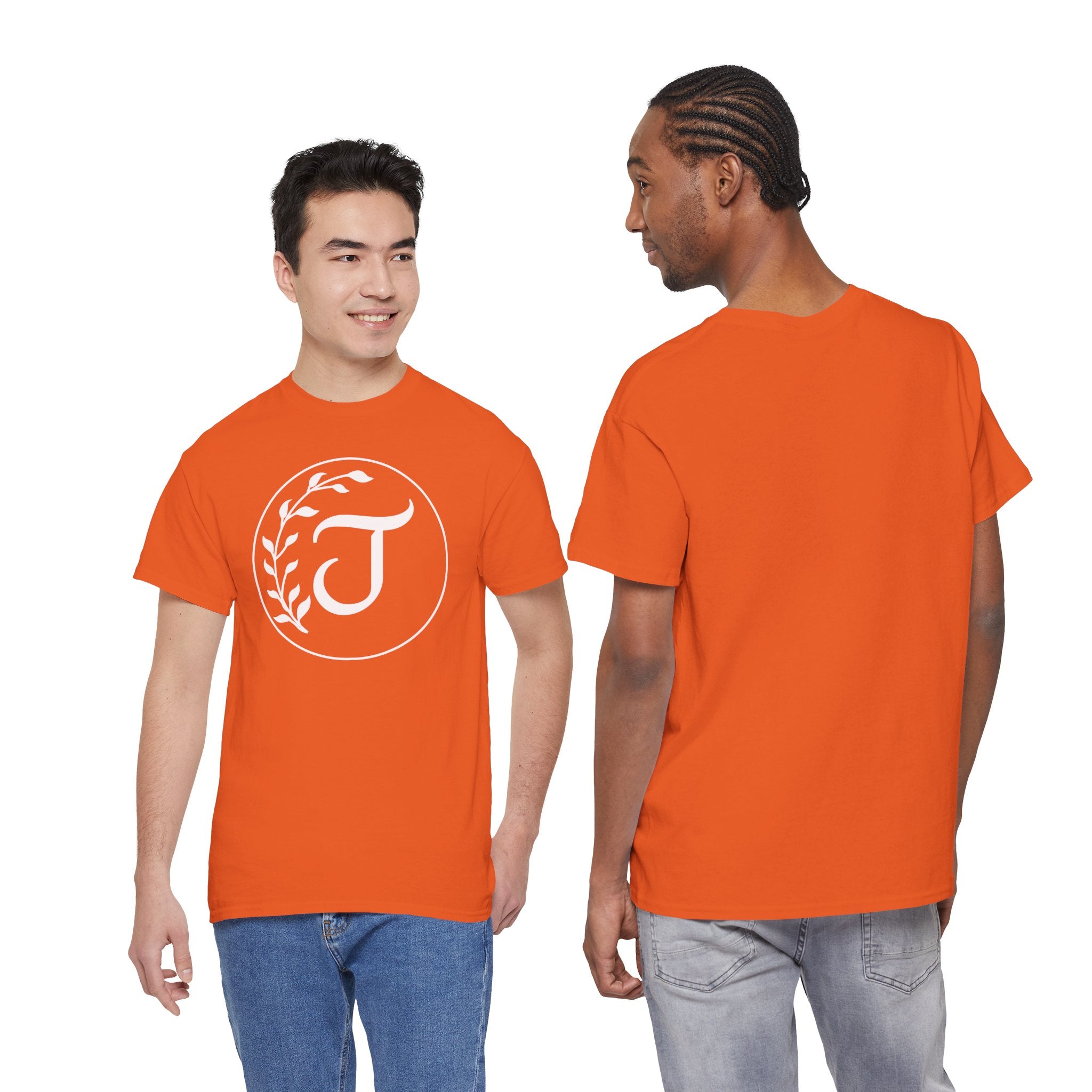 White Tee with Subtle "Floral J " Jesus Christ "— Minimalist Japanese Character T-Shirt