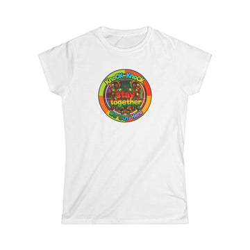 T‑Shirt — 'Knock Knock Stay Together' Retro Color Wheel Graphic Tee