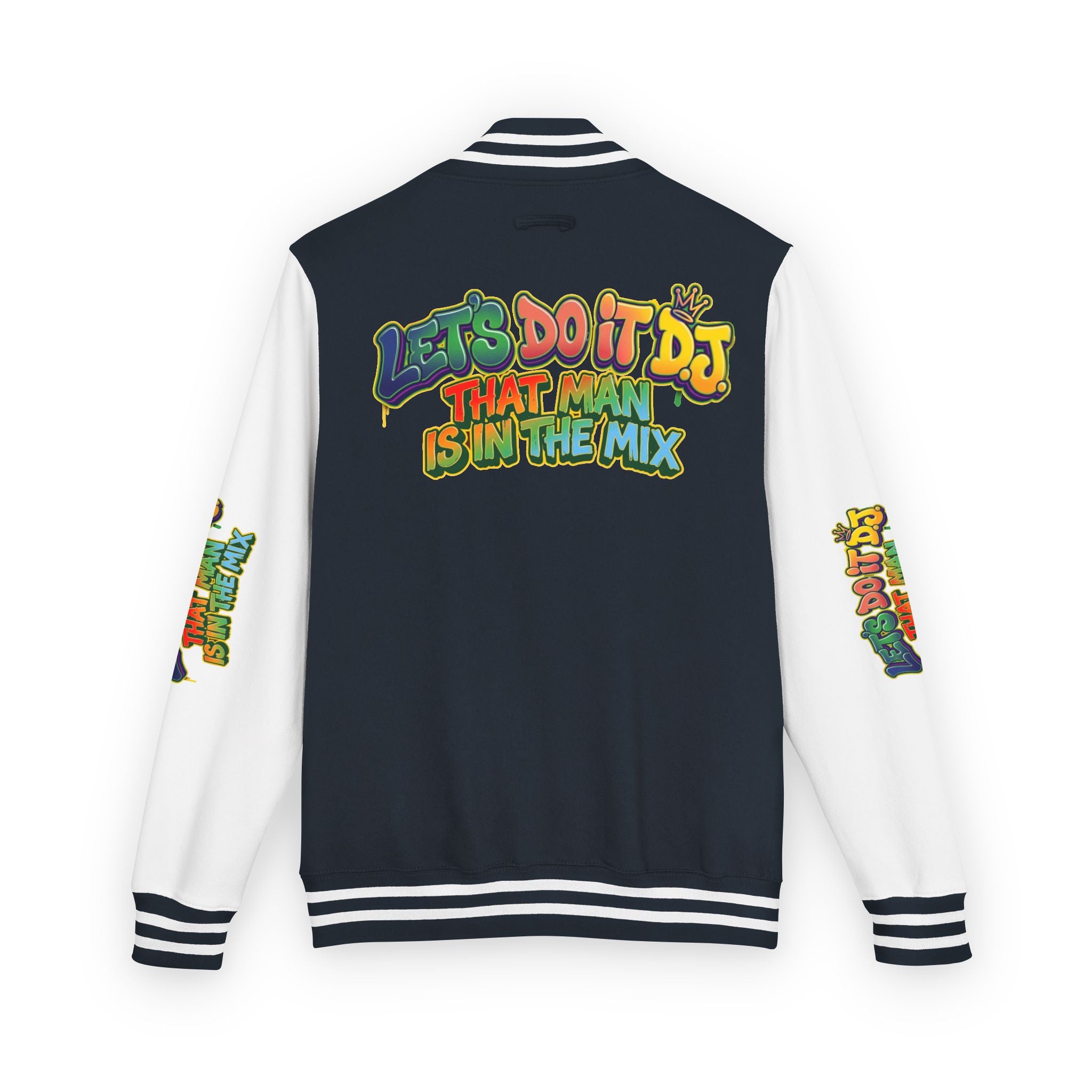 Letterman Jacket — 'Let's Do It' DJ Graphic Varsity Jacket