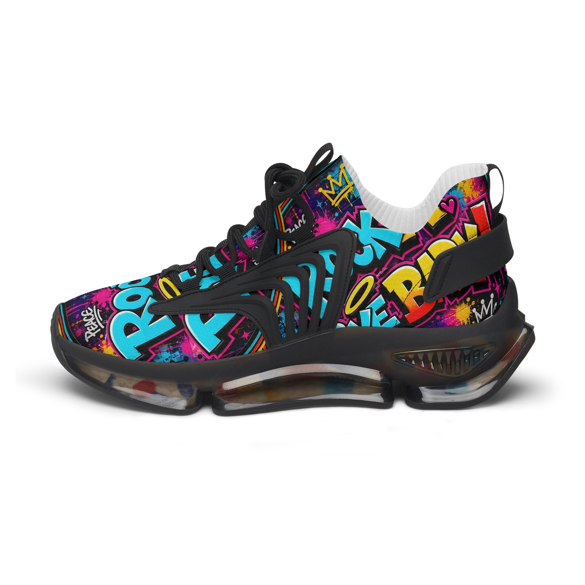 Women's Mesh Sneakers - Bold Graffiti 'Rock A Bye Baby' Streetwear Running Shoes