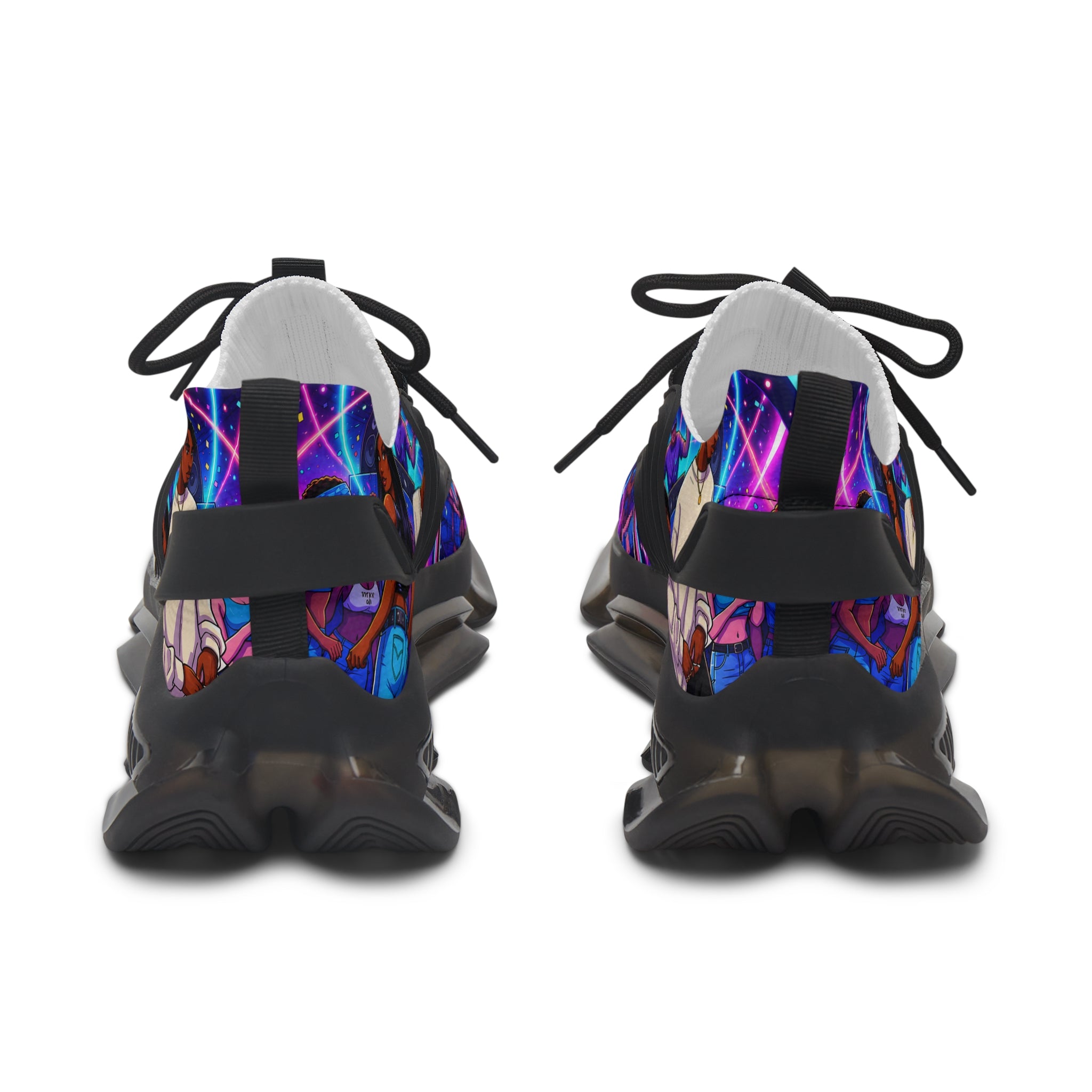 Women's Mesh Sneakers — Retro Vaporwave Anime Graphic Athletic Shoes