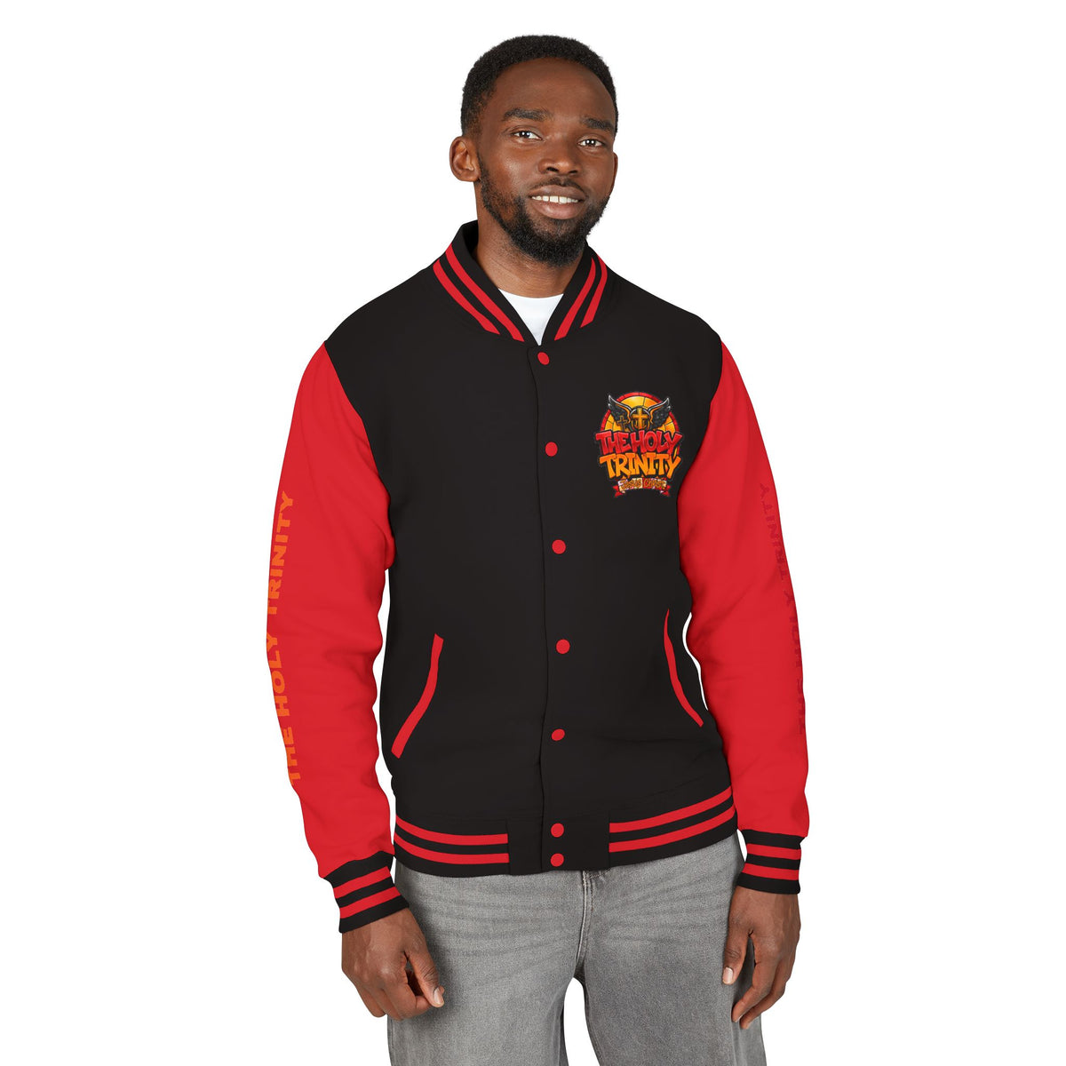 Letterman Jacket — "The Holy Trinity "Graphic Varsity Jacket