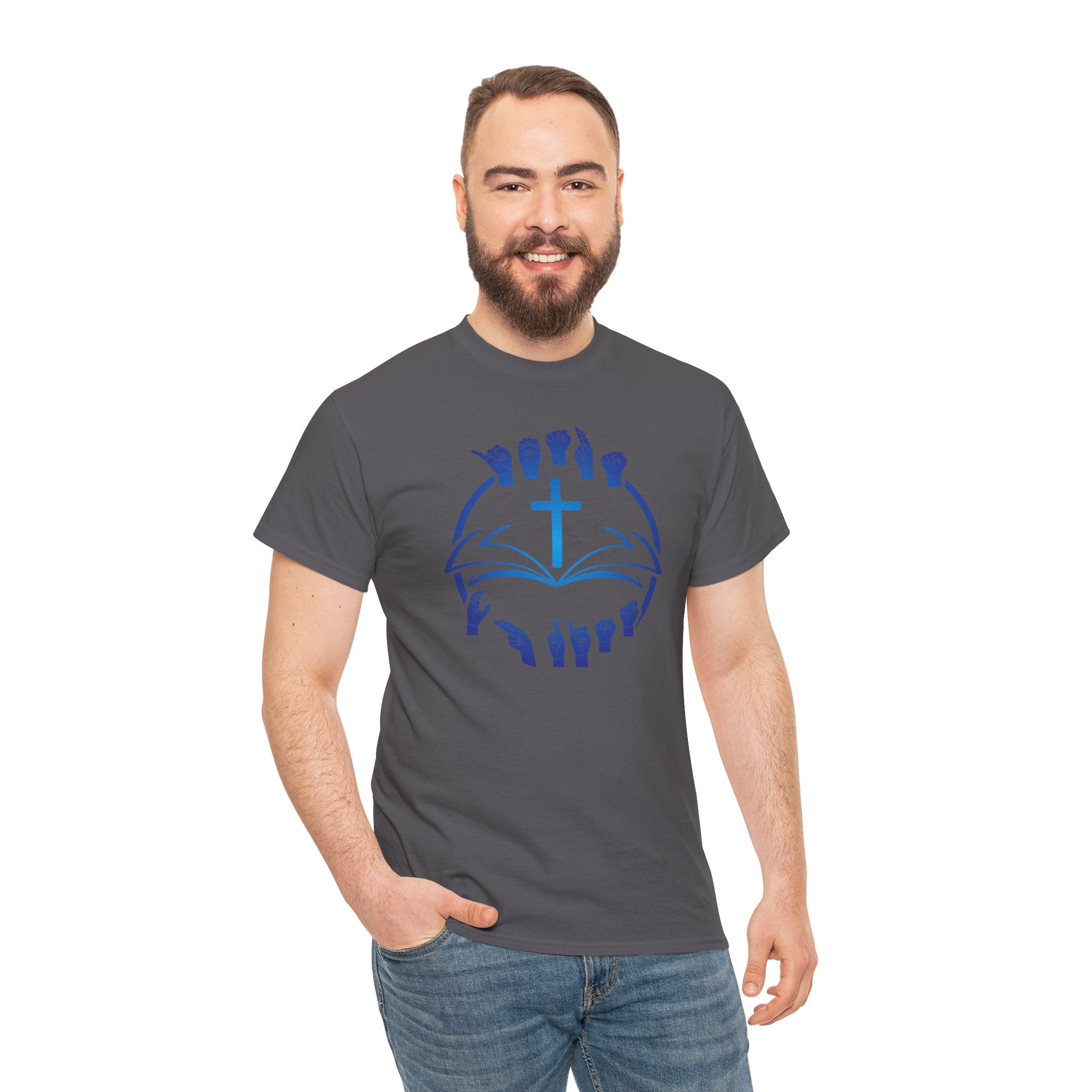 "Christian Bible Cross Sign Language "T-Shirt — Faith Prayer Hands Tee
