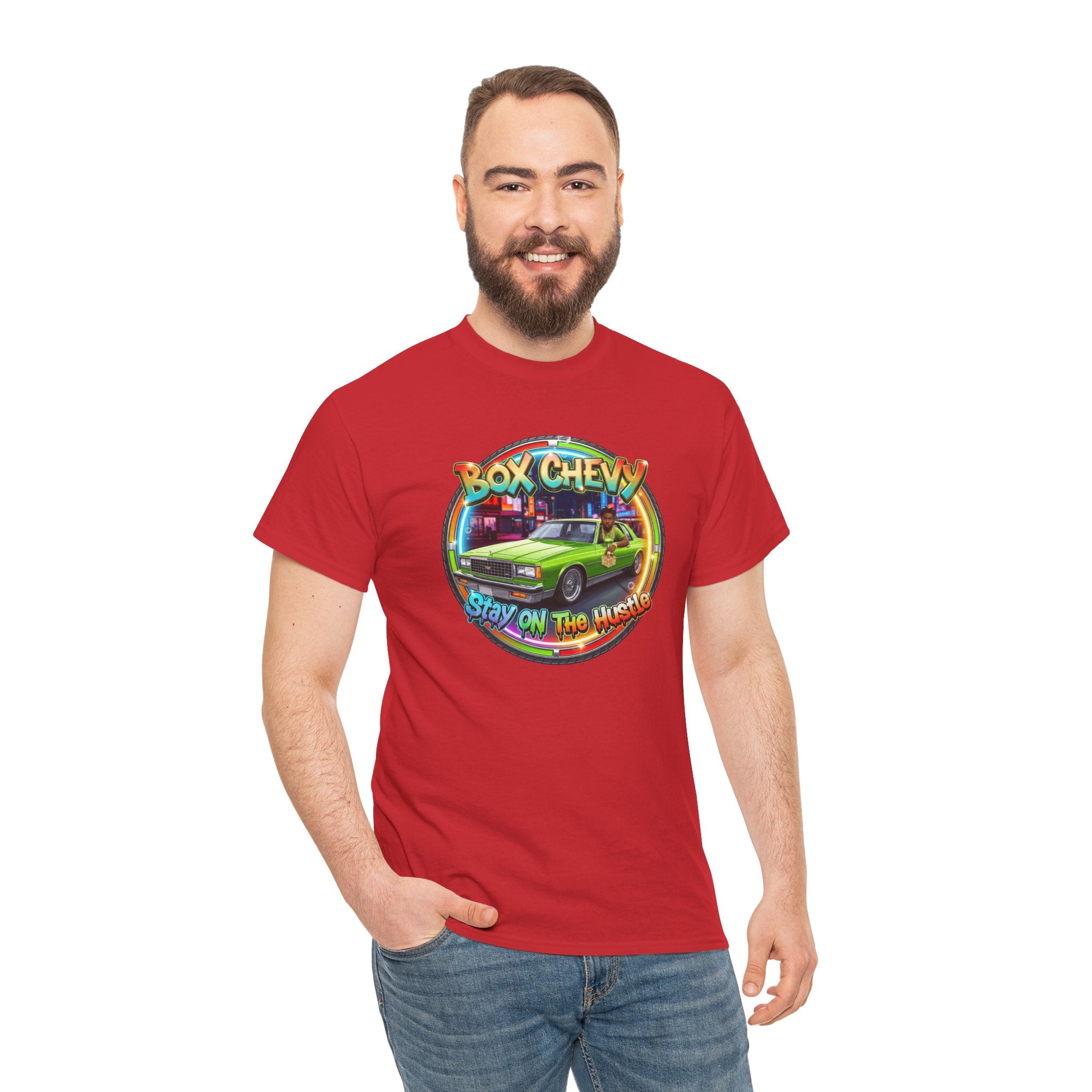 Vintage Chevy Truck Tee — "Box Chevy Stay On The Hustle" Retro Car Graphic Shirt