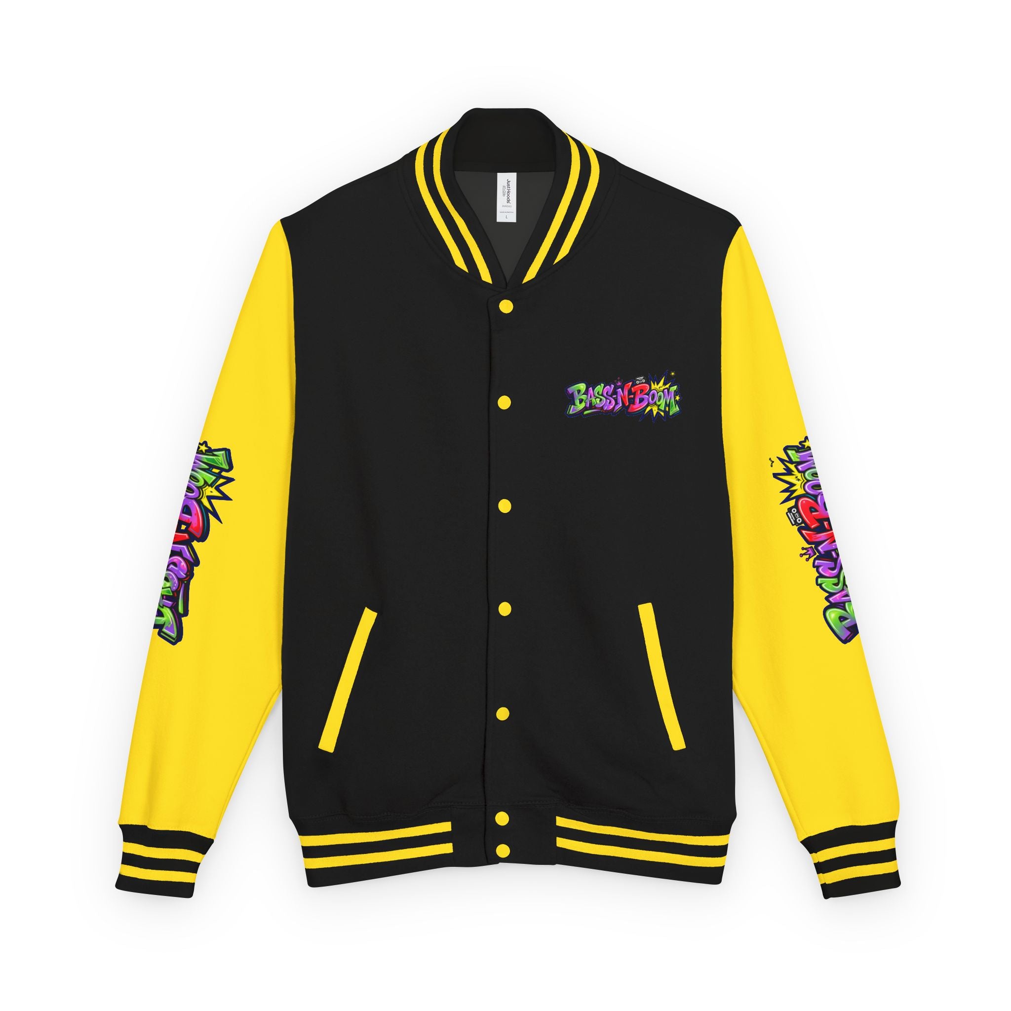 Letterman Jacket — 'Bass N Boom' Graffiti Bomber