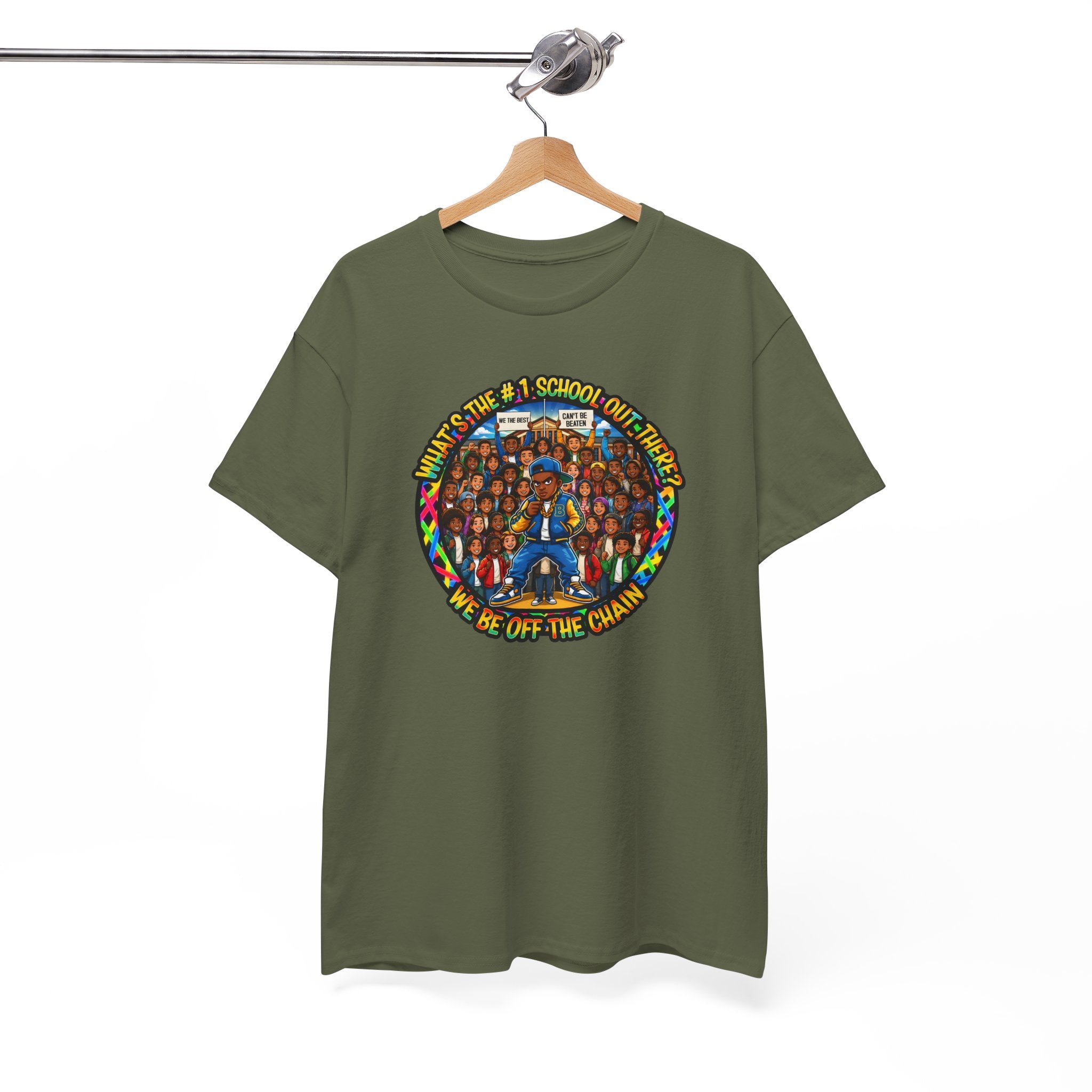 Community Unity Tee — "What's The #1 School Out There" Illustration Shirt