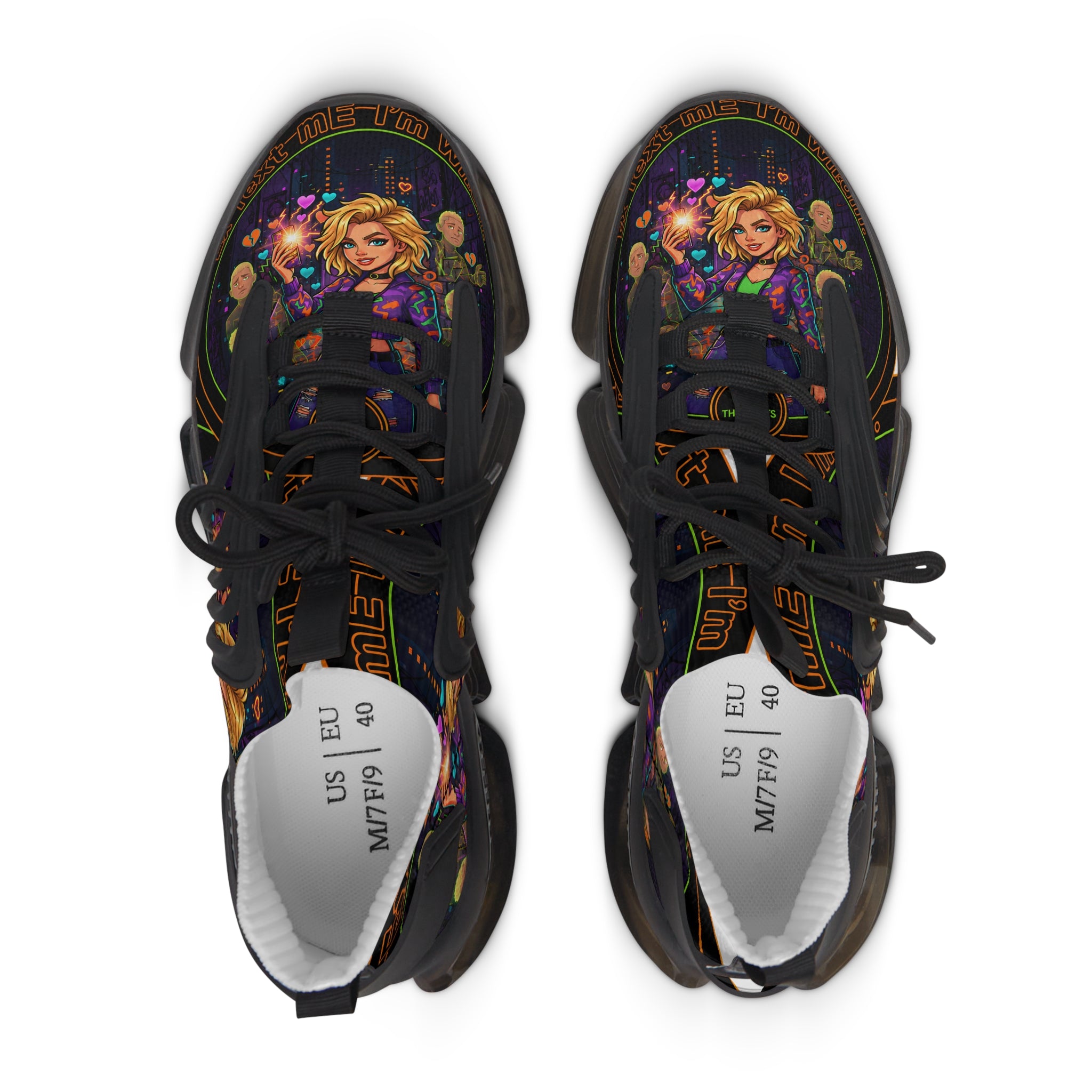 Mesh Sneakers — Floral Goddess Graphic Women's Athletic Shoes
