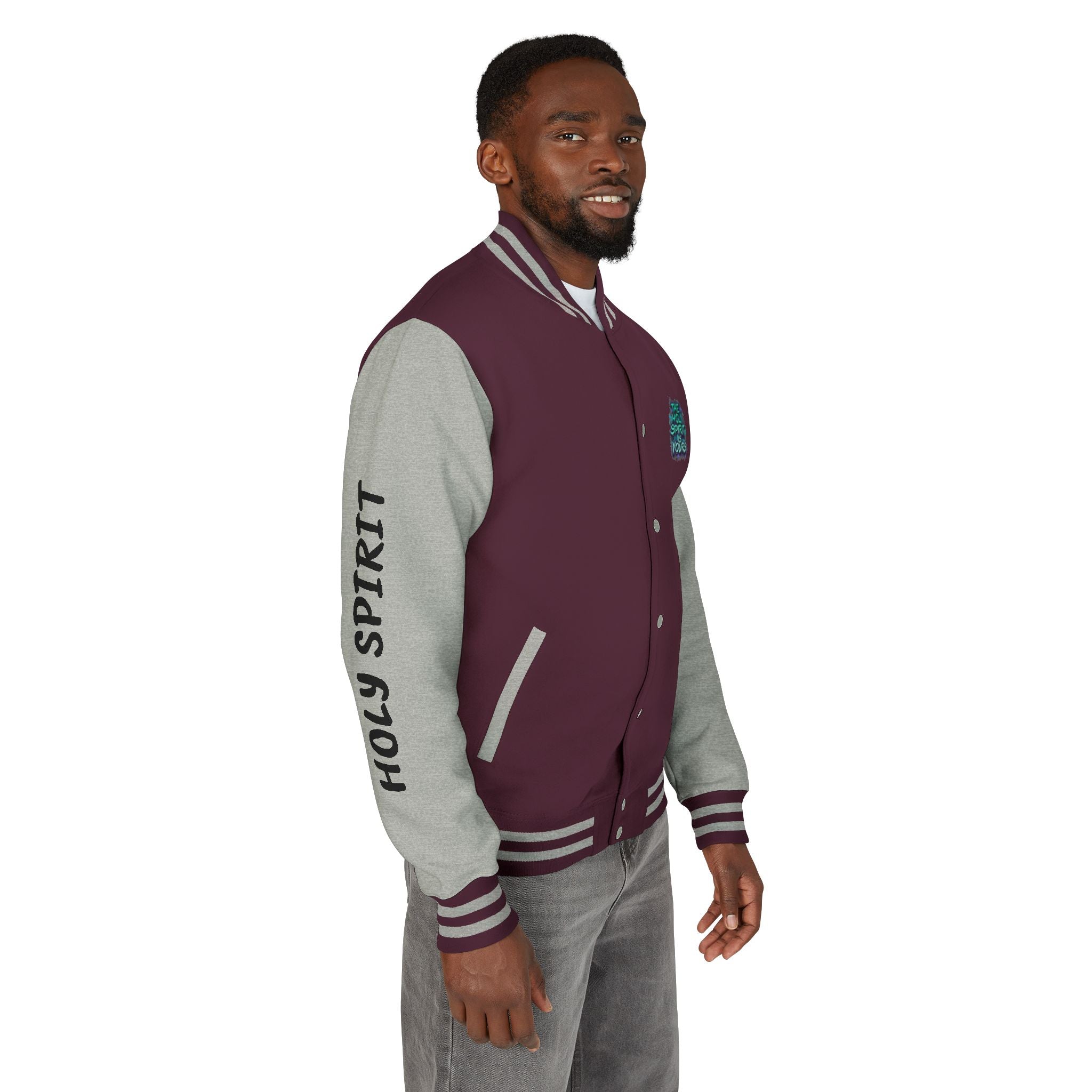 Letterman Jacket — "The Holy Spirit Is Yours" Graphic