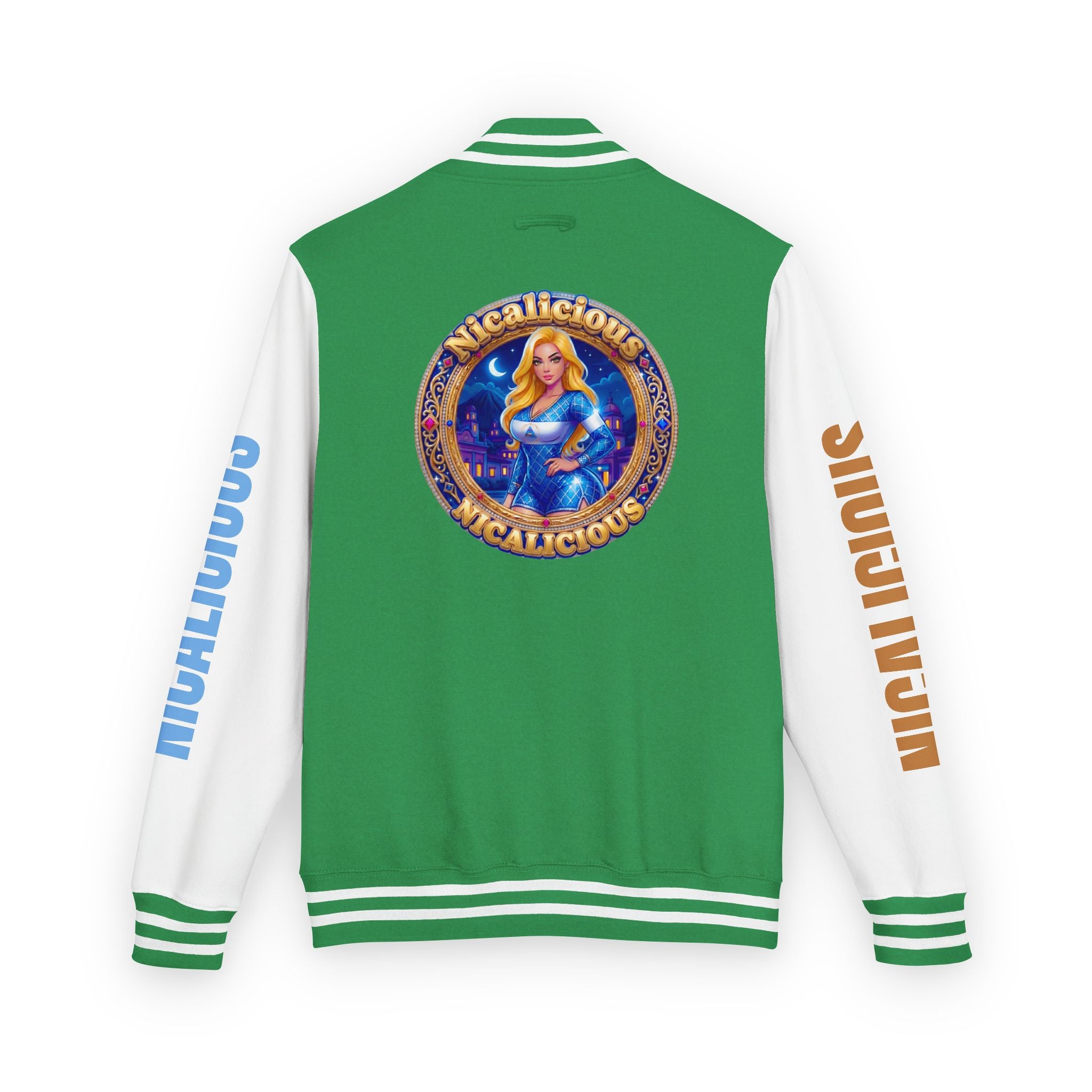 Letterman Jacket — 'Nicalicious' Retro Varsity Jacket with Angel Crest