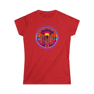 Women's Tee - " Slide With The Beat Now " Classic White Softstyle Short Sleeve