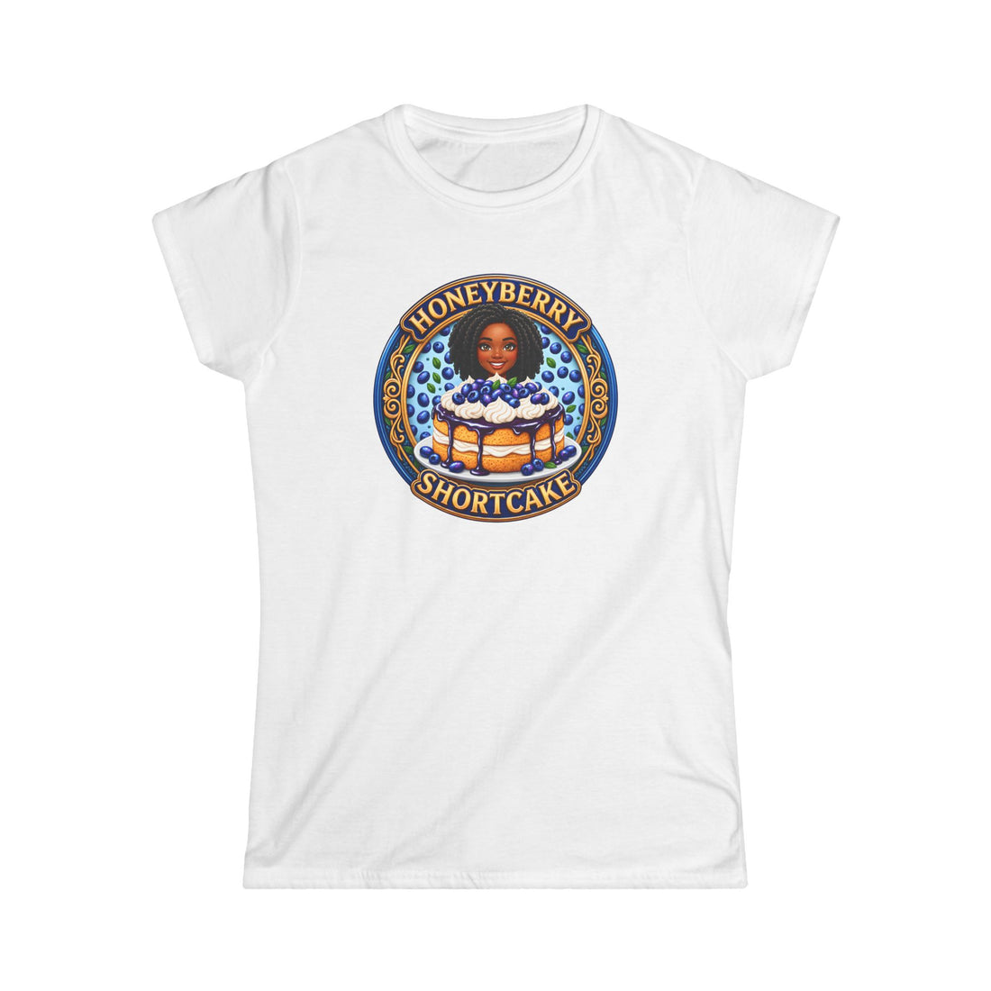 Shortcake Logo Tee — "Honeyberry Shortcake" Retro Badge Women's T-Shirt
