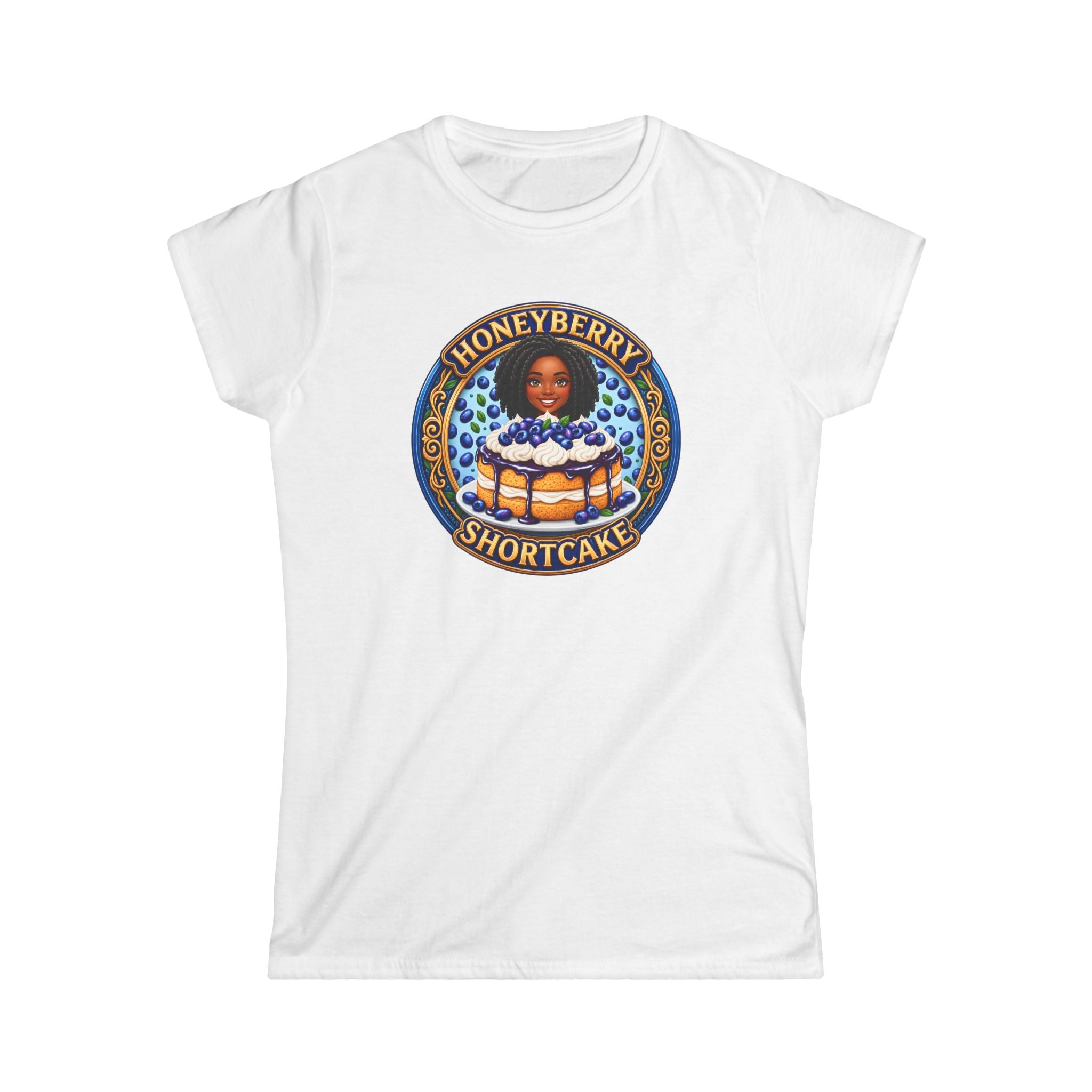 Shortcake Logo Tee — "Honeyberry Shortcake" Retro Badge Women's T-Shirt