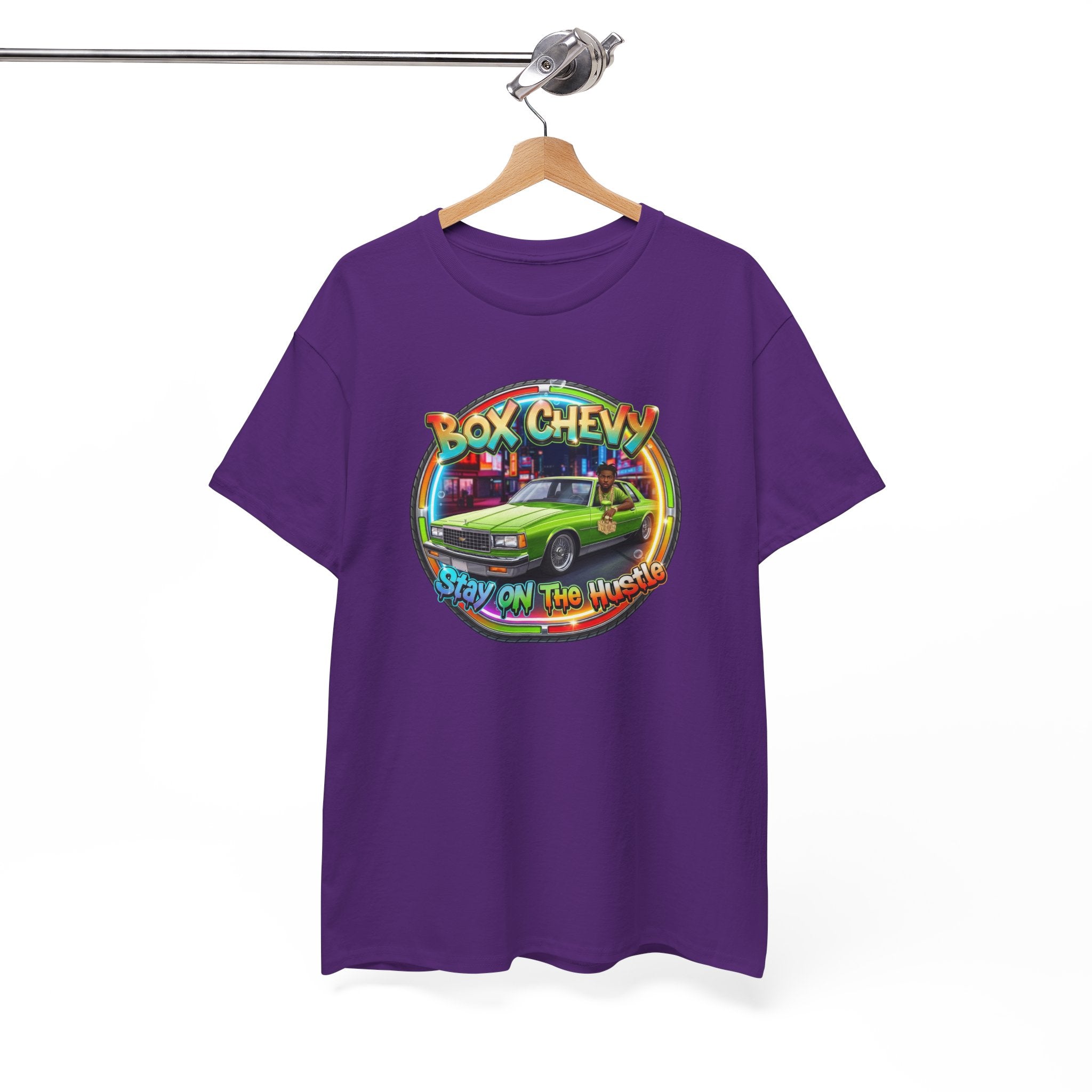 Vintage Chevy Truck Tee — "Box Chevy Stay On The Hustle" Retro Car Graphic Shirt