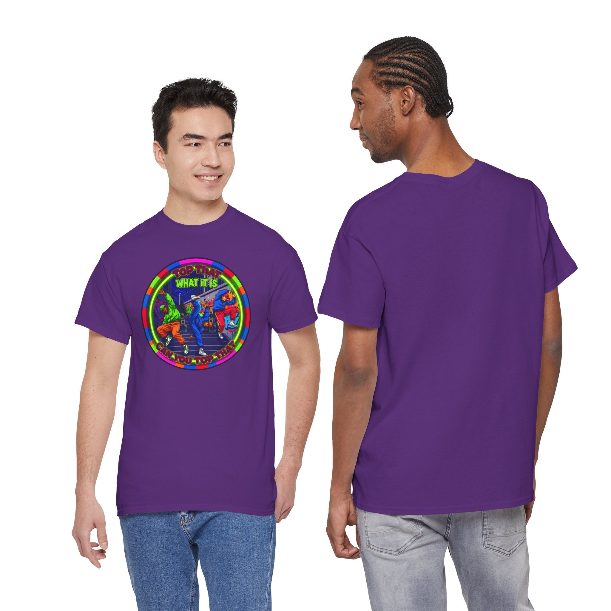 Dance Crew T-Shirt – "Top That What It Is" Retro Neon Graphic Tee