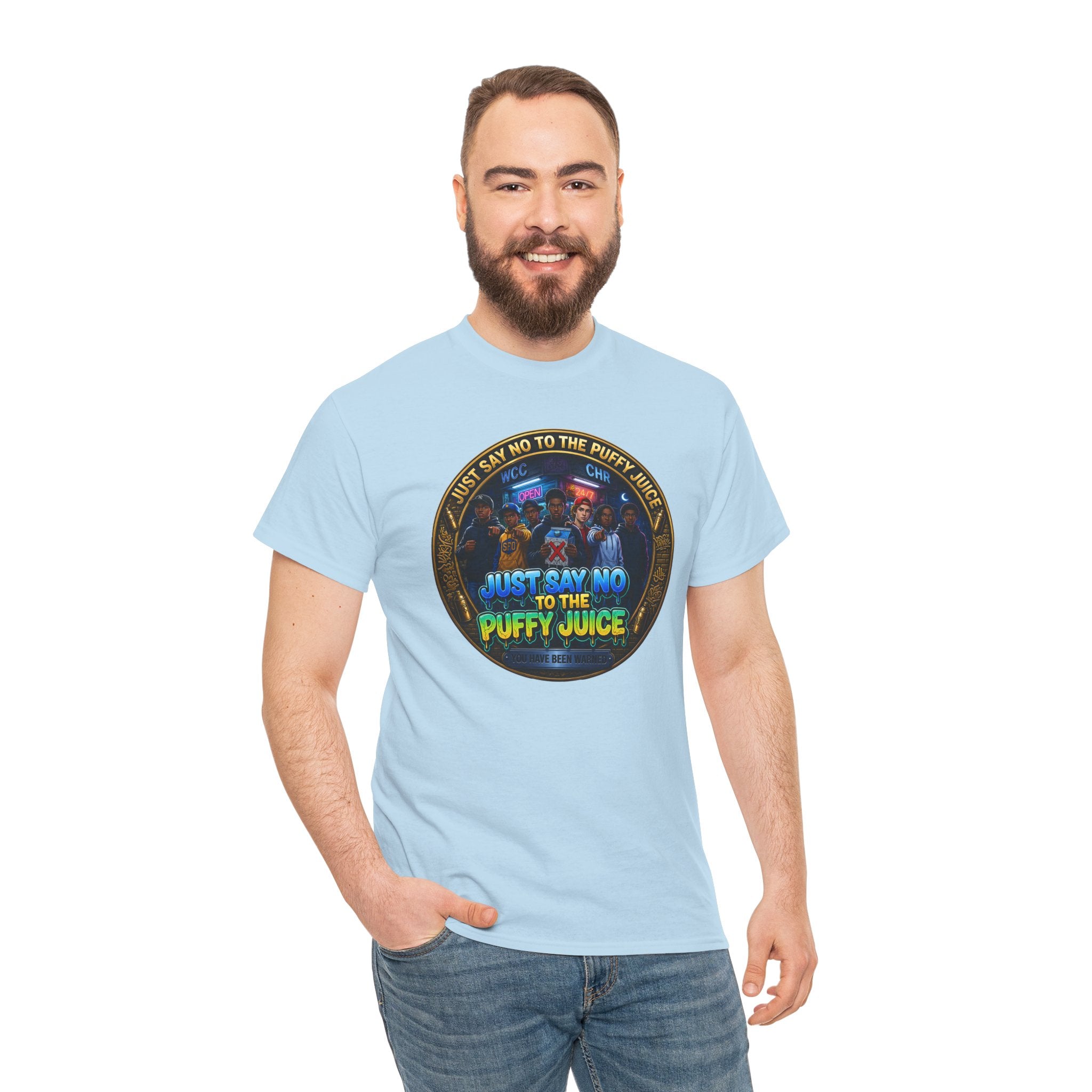 "Just Say No to the Puffy Juice "Tee – Anti-Party Vintage Graphic T-Shirt