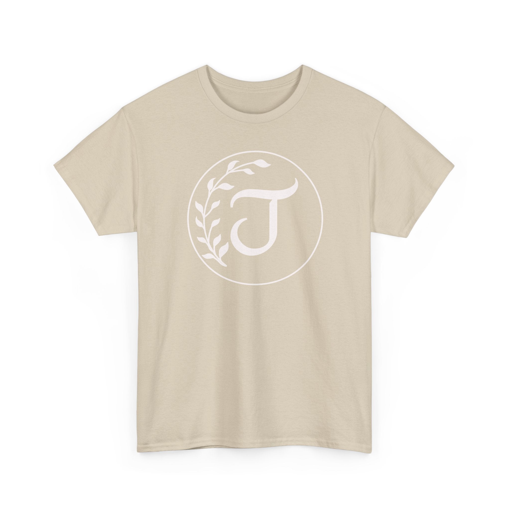 White Tee with Subtle "Floral J " Jesus Christ "— Minimalist Japanese Character T-Shirt