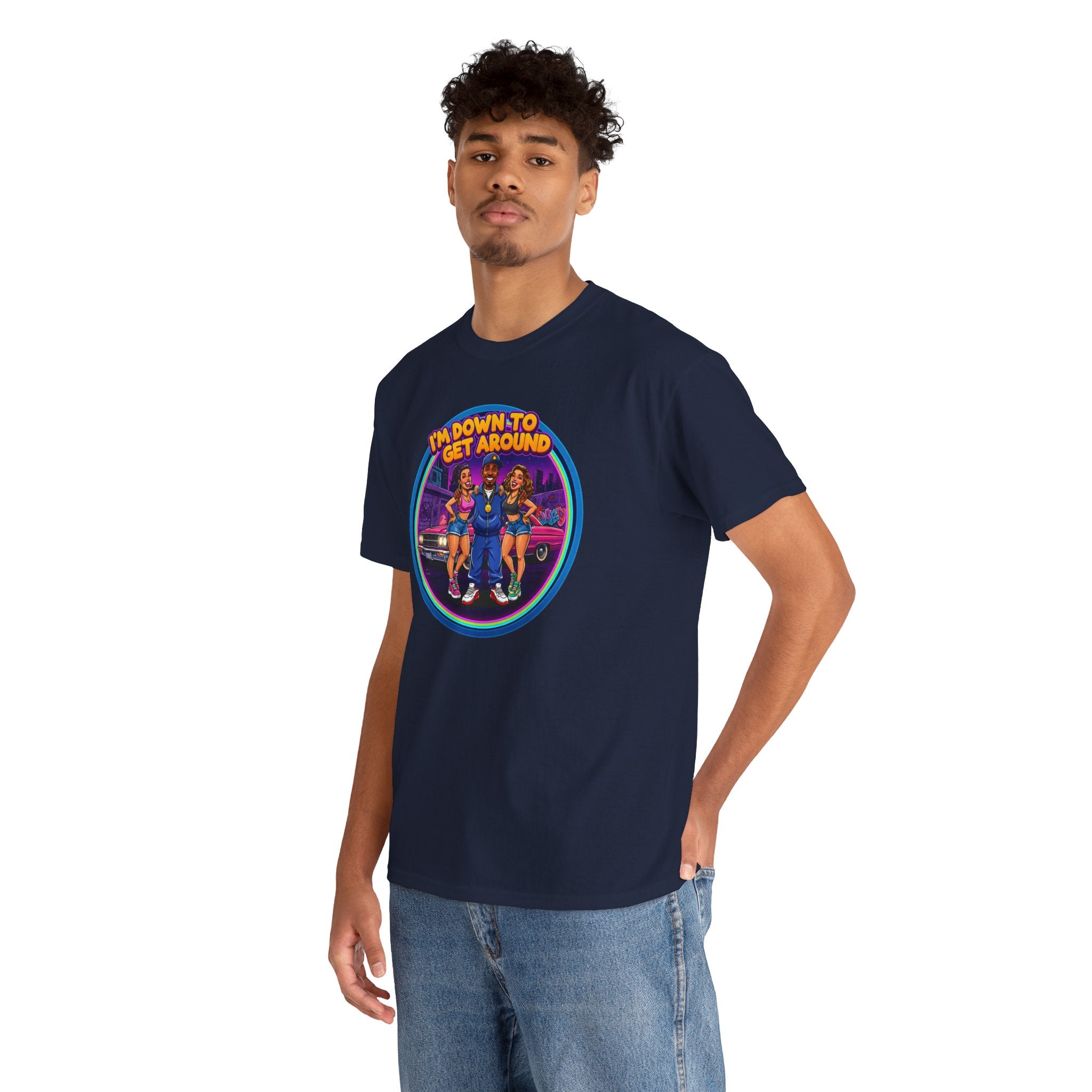 T-Shirt — 'I'm Down to Get Around' Retro Skate Crew Graphic Tee