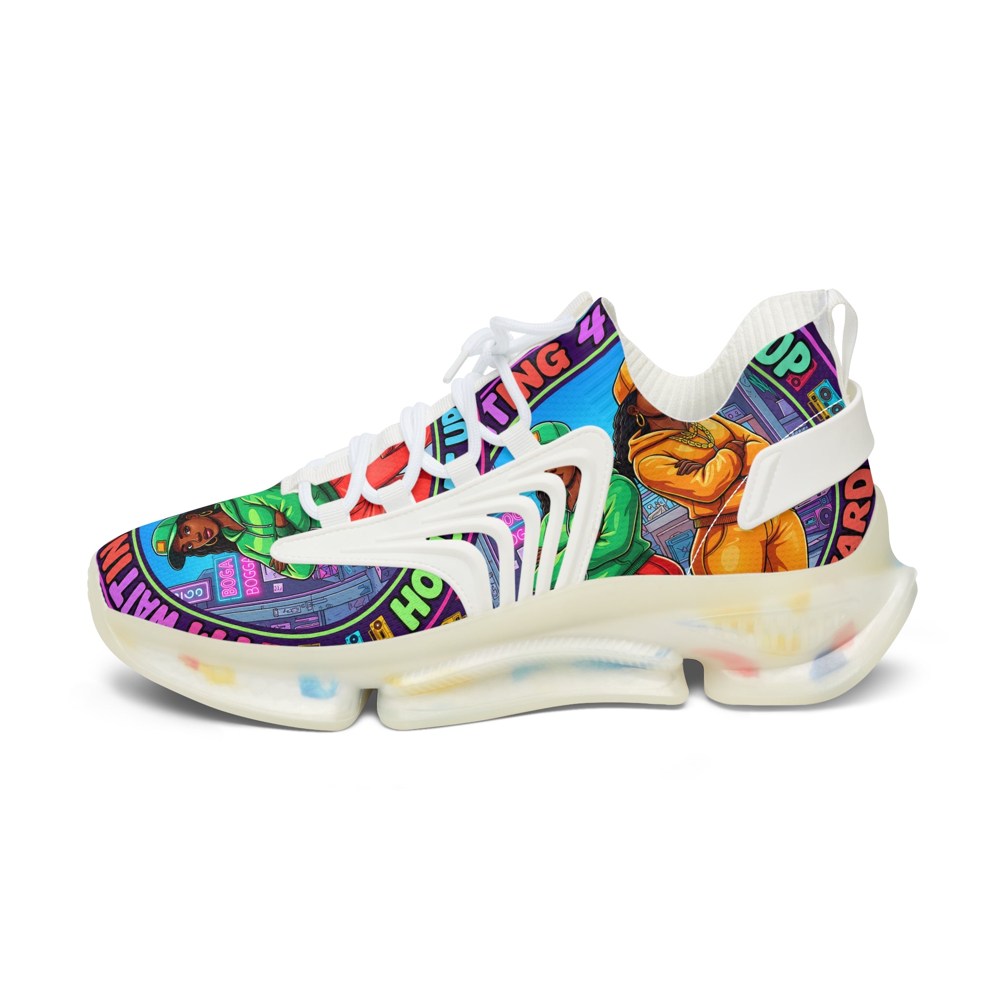 Women's Mesh Sneakers — 'Im Waiting For The Re-Up' Street Art Design