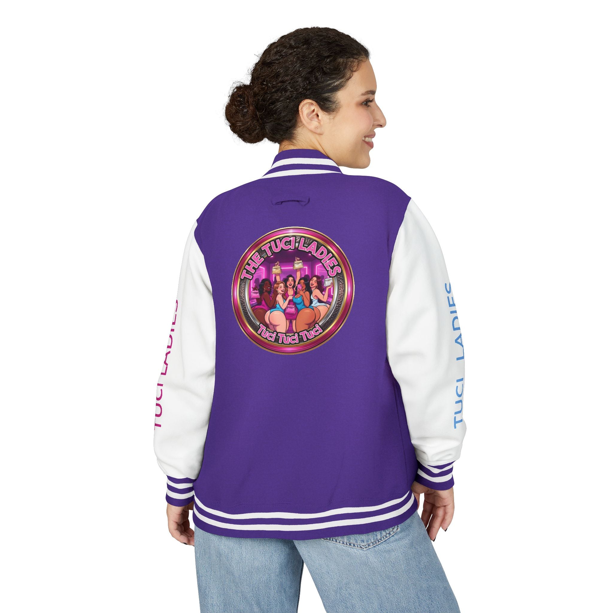Letterman Jacket — The Tuci Tuci Tuci Ladies Graphic Varsity Jacket