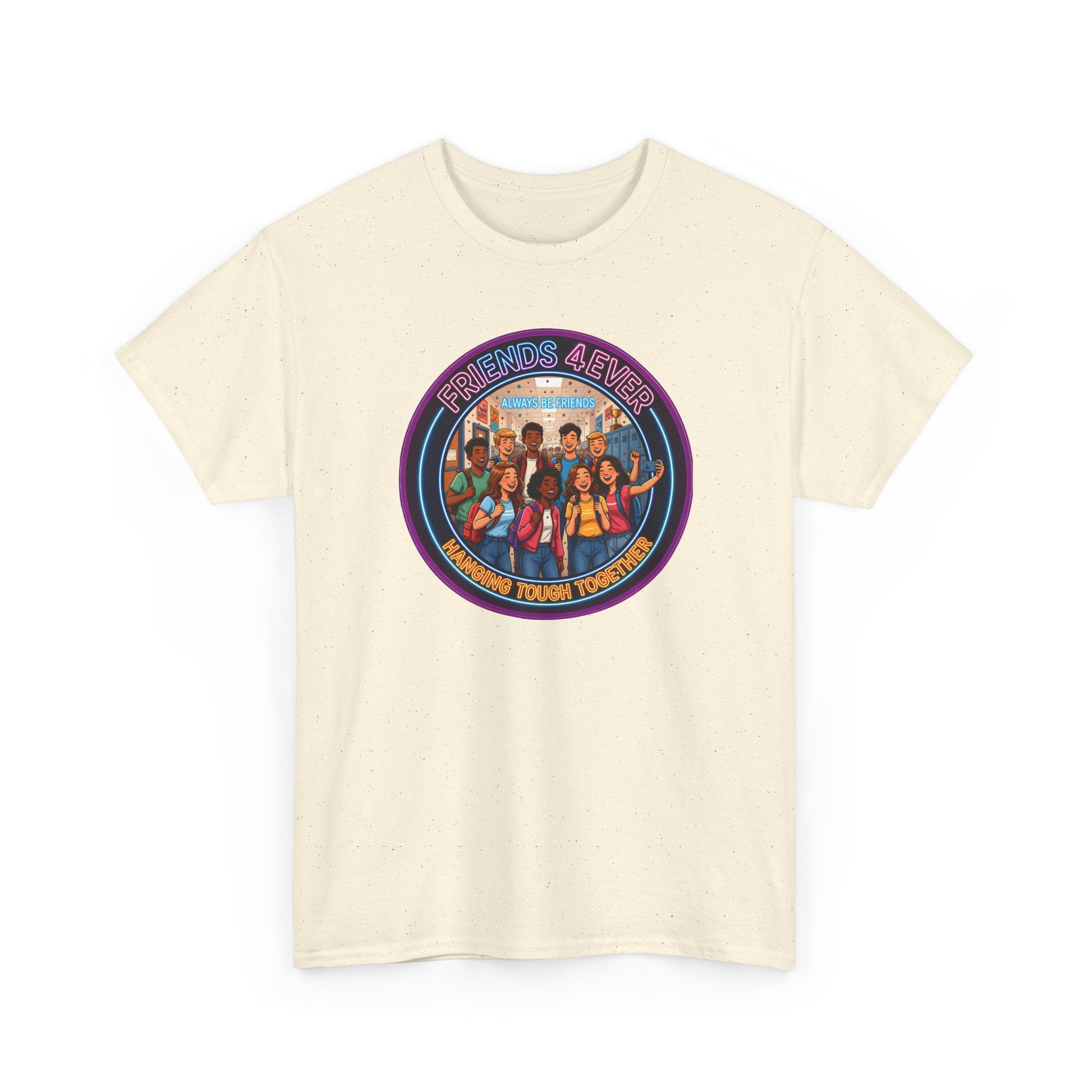 Graphic Tee — Retro Group Illustration "Friends Forever"
