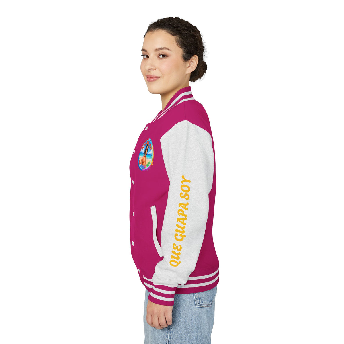 Letterman Jacket – Retro Beach Pinup Varsity Jacket with 'Ayi Ayi Ayi' Graphic