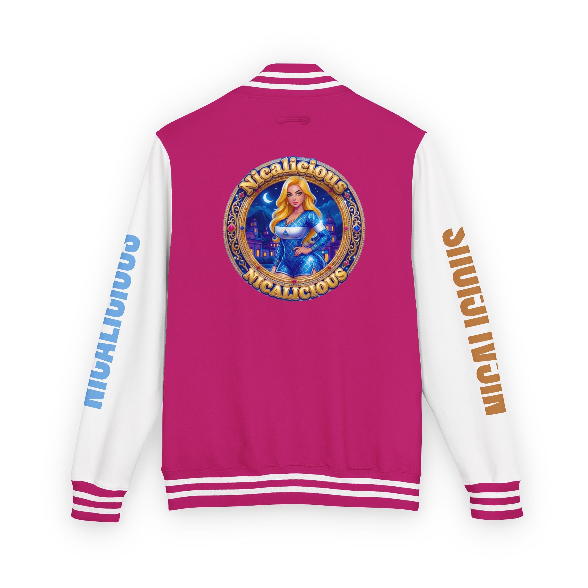 Letterman Jacket — 'Nicalicious' Retro Varsity Jacket with Angel Crest