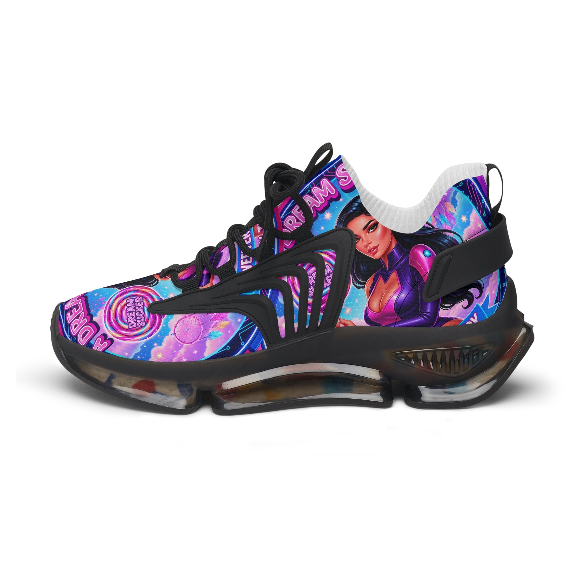 Women's Mesh Sneakers — Vibrant 'A Dream Sucker' Graphic Athletic Shoes