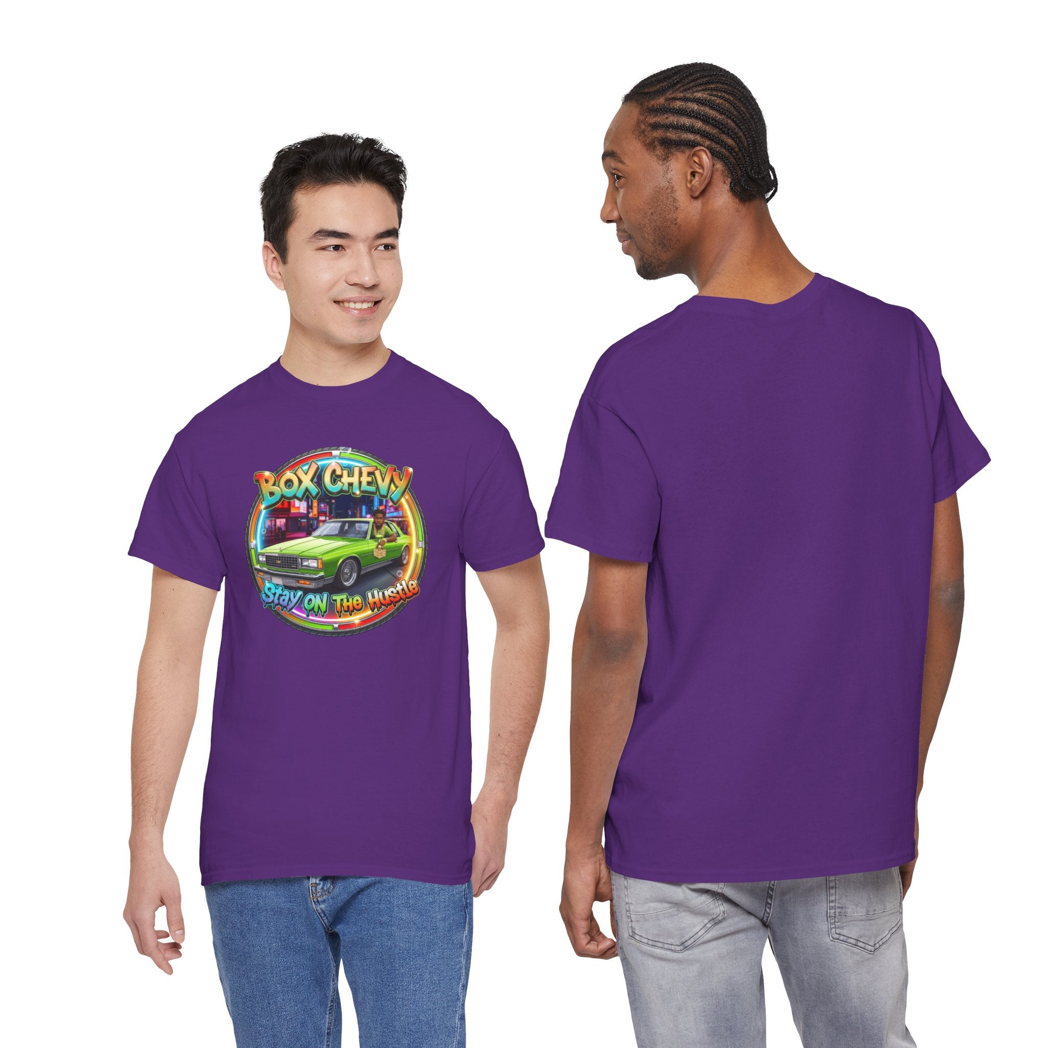 Vintage Chevy Truck Tee — "Box Chevy Stay On The Hustle" Retro Car Graphic Shirt