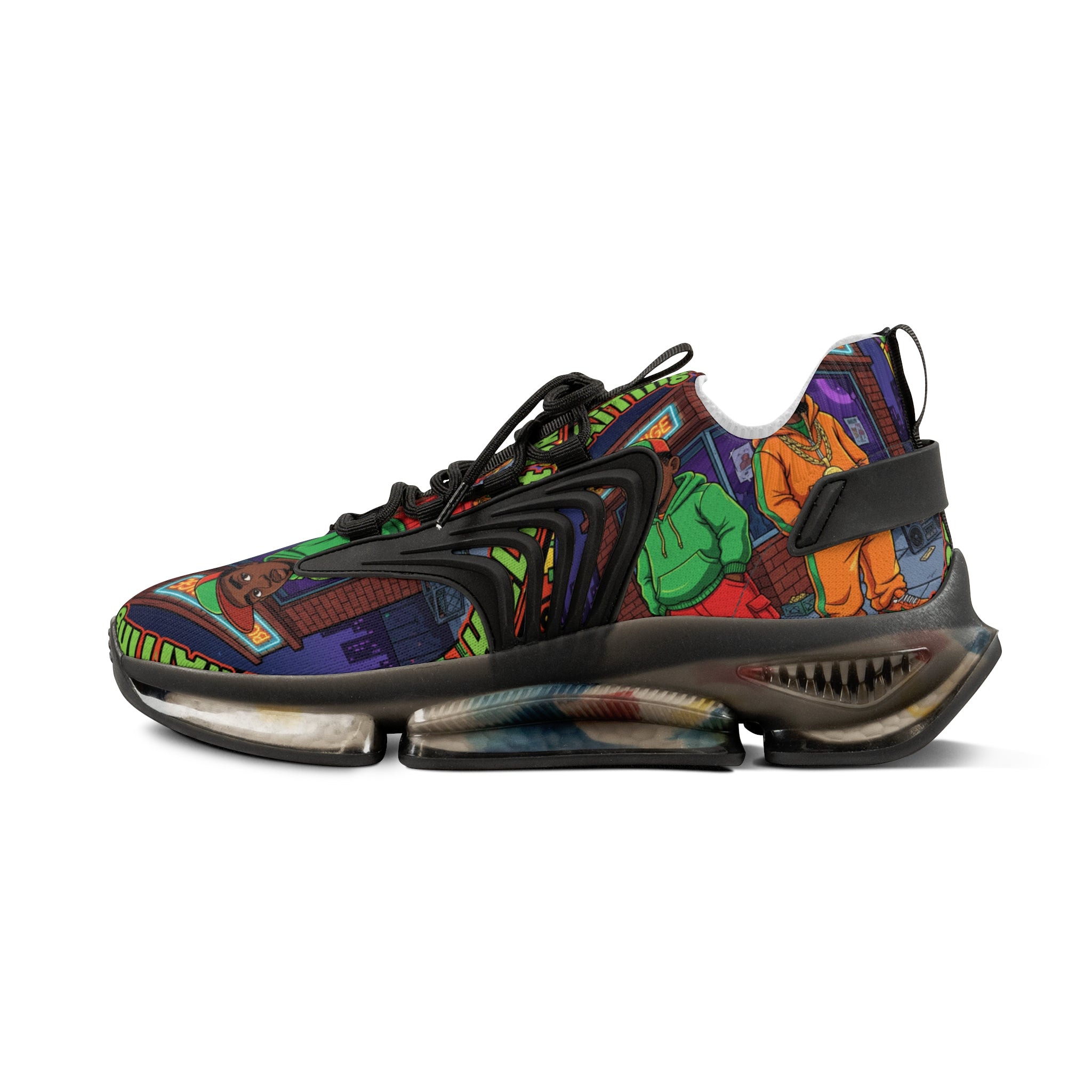 Mesh Sneakers — "I'm Waiting For The Re-Up"Urban Retro Street Art Print Men’s Athletic Shoes