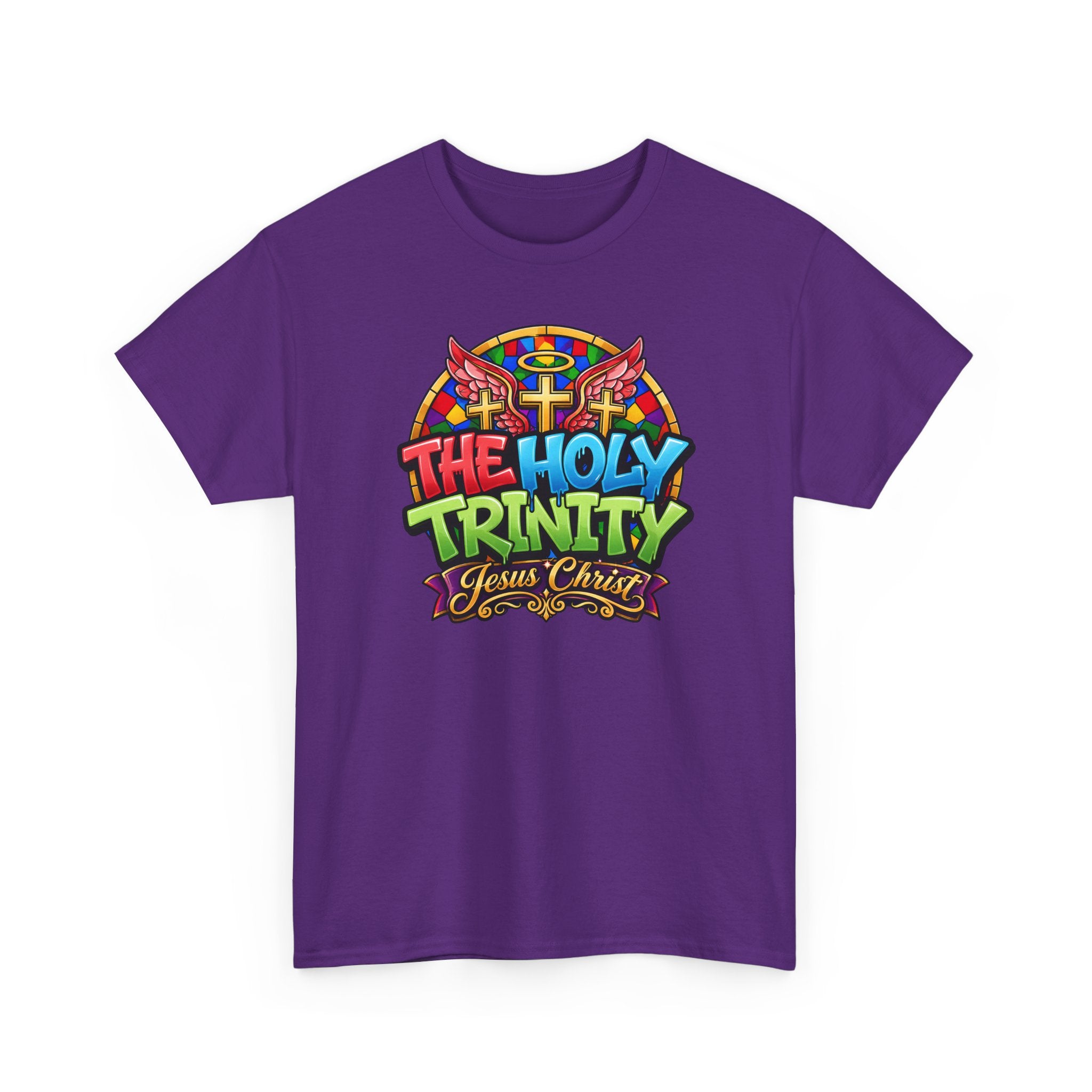 Holy Trinity Graphic Tee — 'The Holy Trinity Jesus Christ' Colorful Faith T-Shirt