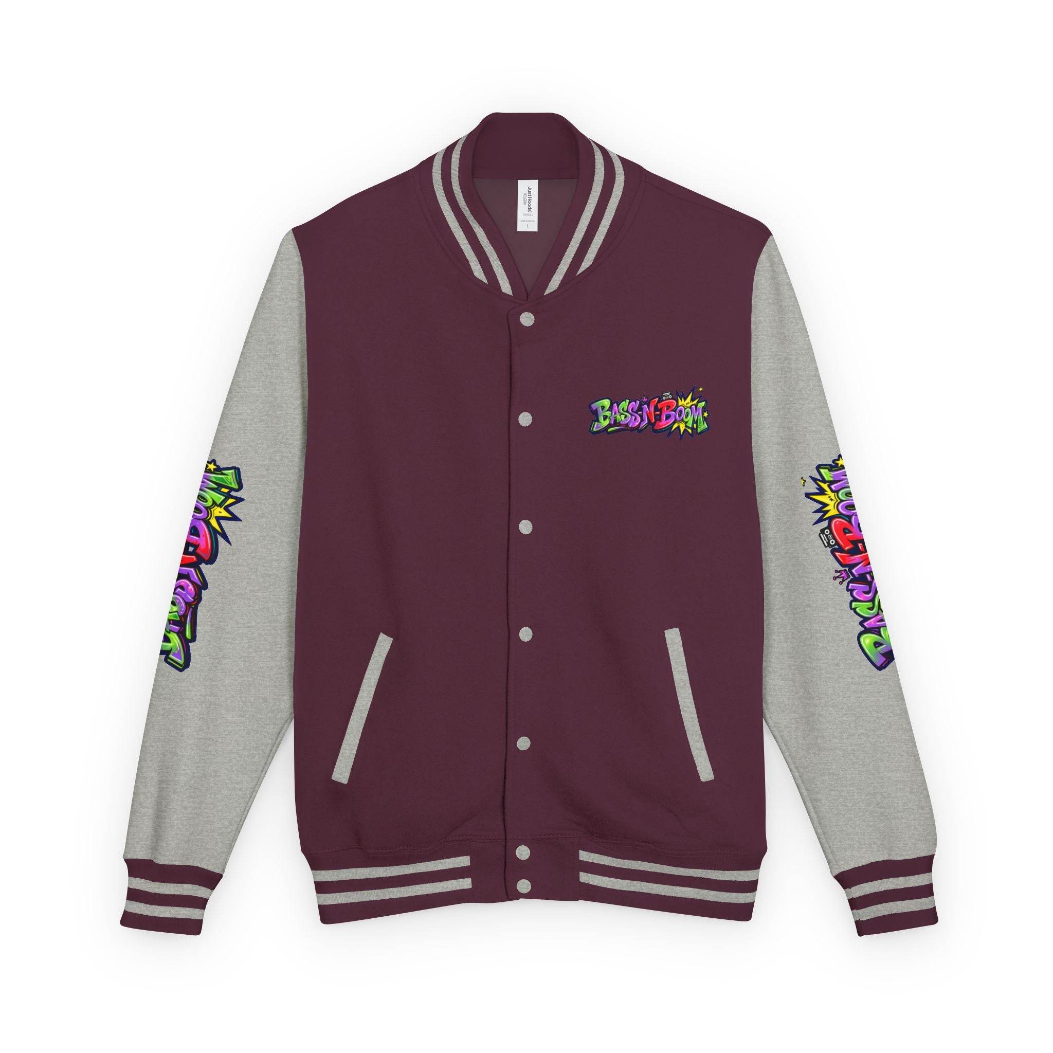 Letterman Jacket — 'Bass N Boom' Graffiti Bomber