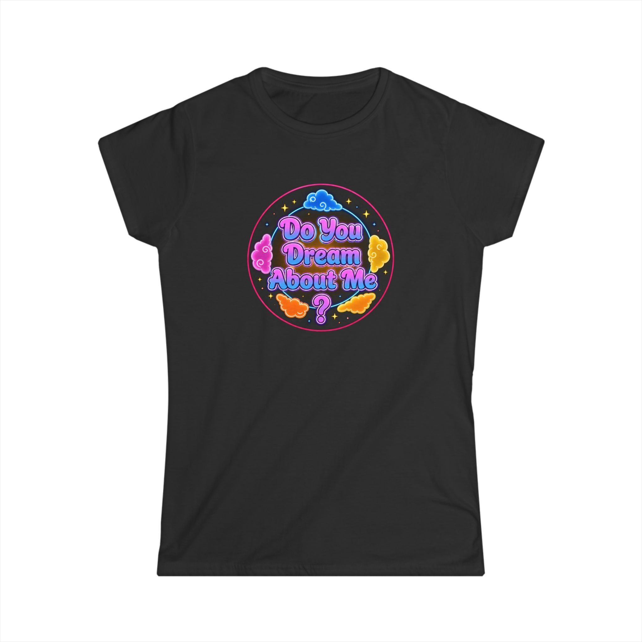 "Do You Dream About Me?" Women's Tee — Retro Neon Butterfly Graphic