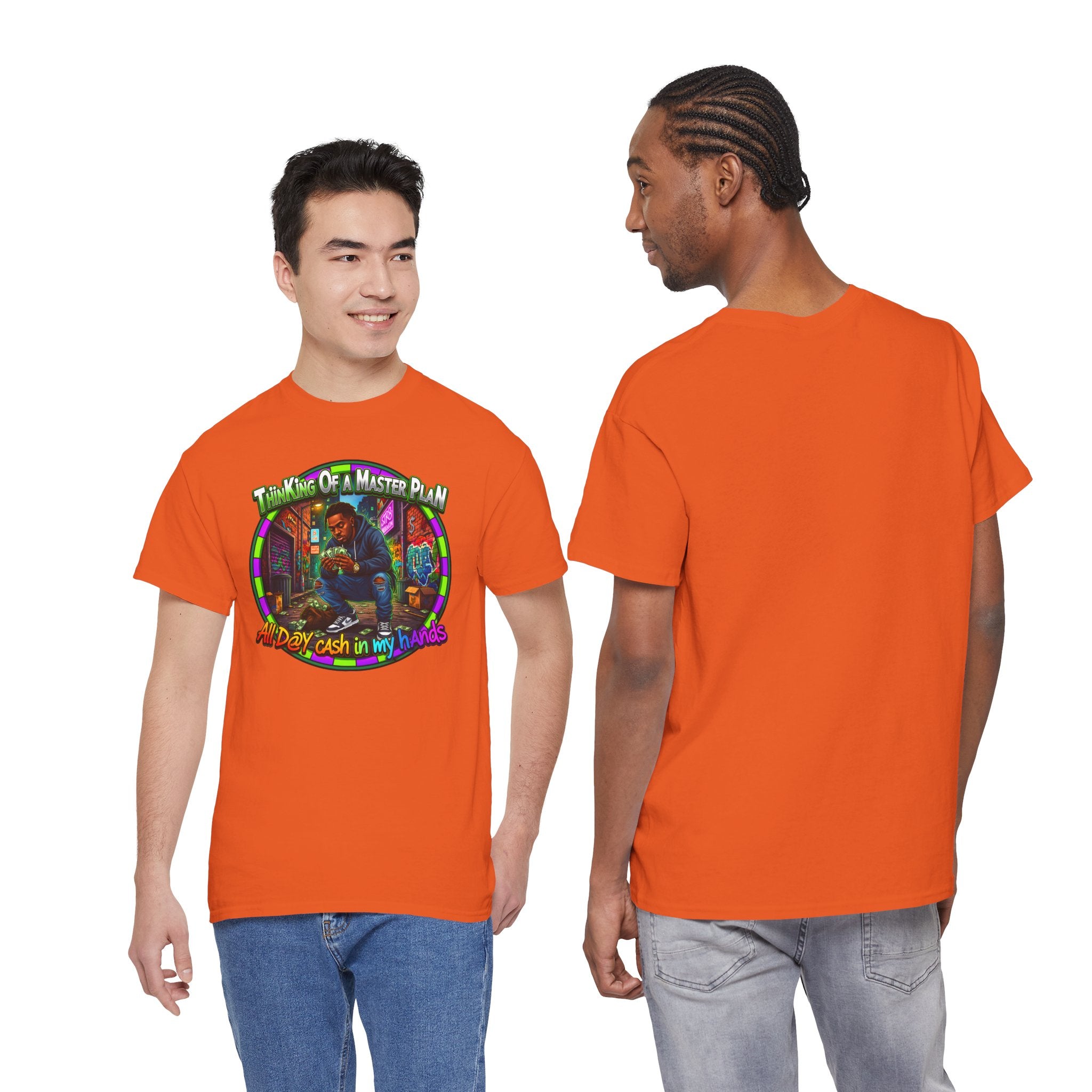 T-Shirt — "Thinking of a Master Plan" Colorful Retro Hip-Hop Graphic Tee