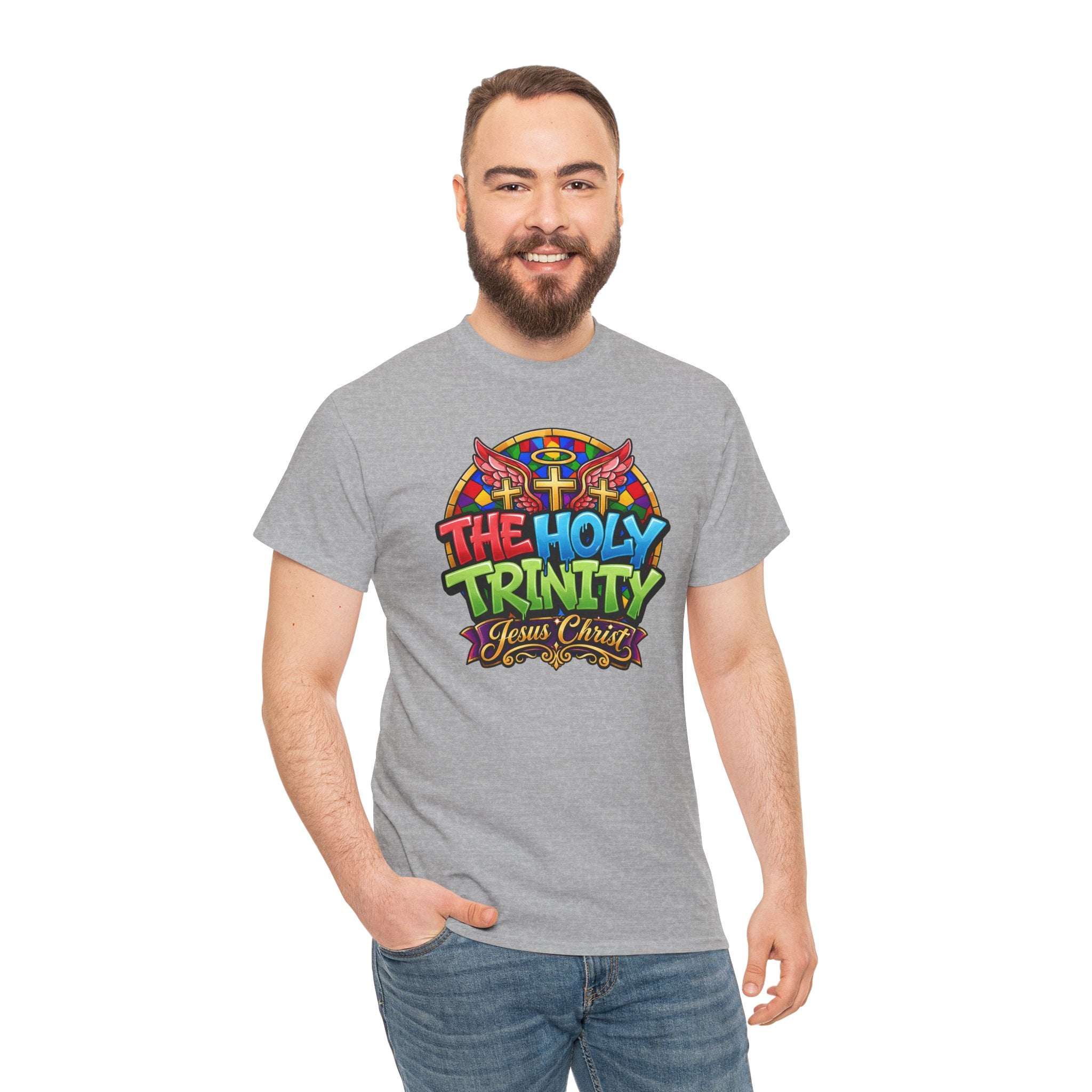 Holy Trinity Graphic Tee — 'The Holy Trinity Jesus Christ' Colorful Faith T-Shirt