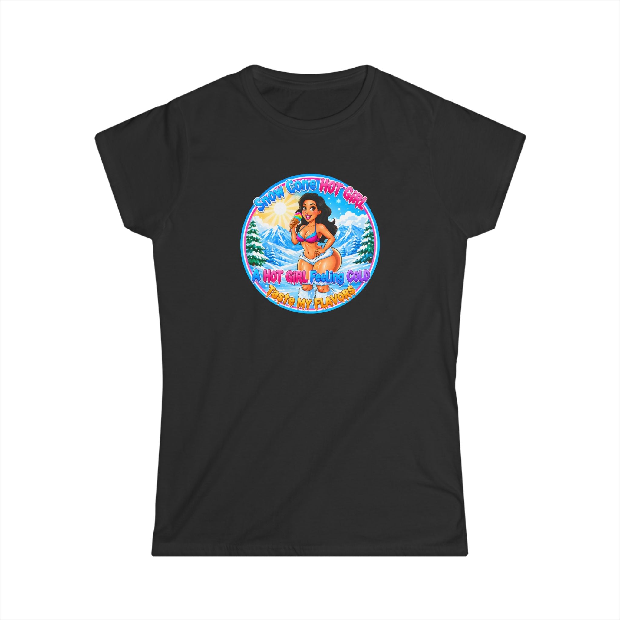 Vintage Pinup Beach Tee — "Snow Cone Hot Girl" T-Shirt