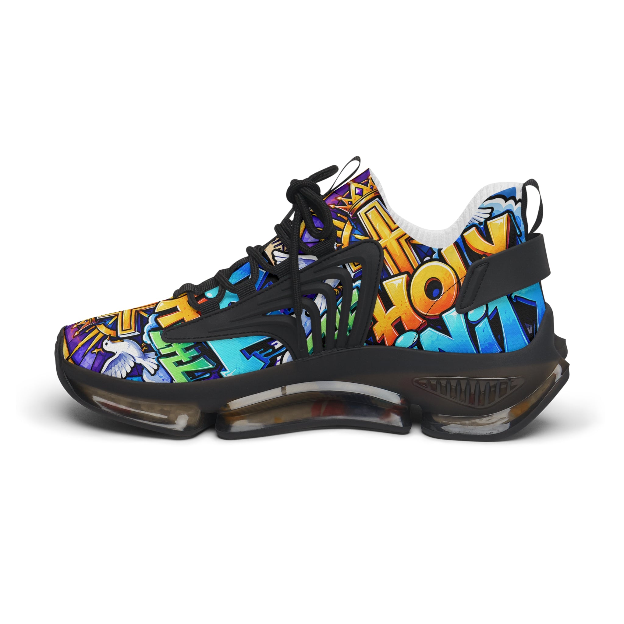 Men's Mesh Sneakers — 'The Holy' Colorful Graffiti Athletic Shoes for Women
