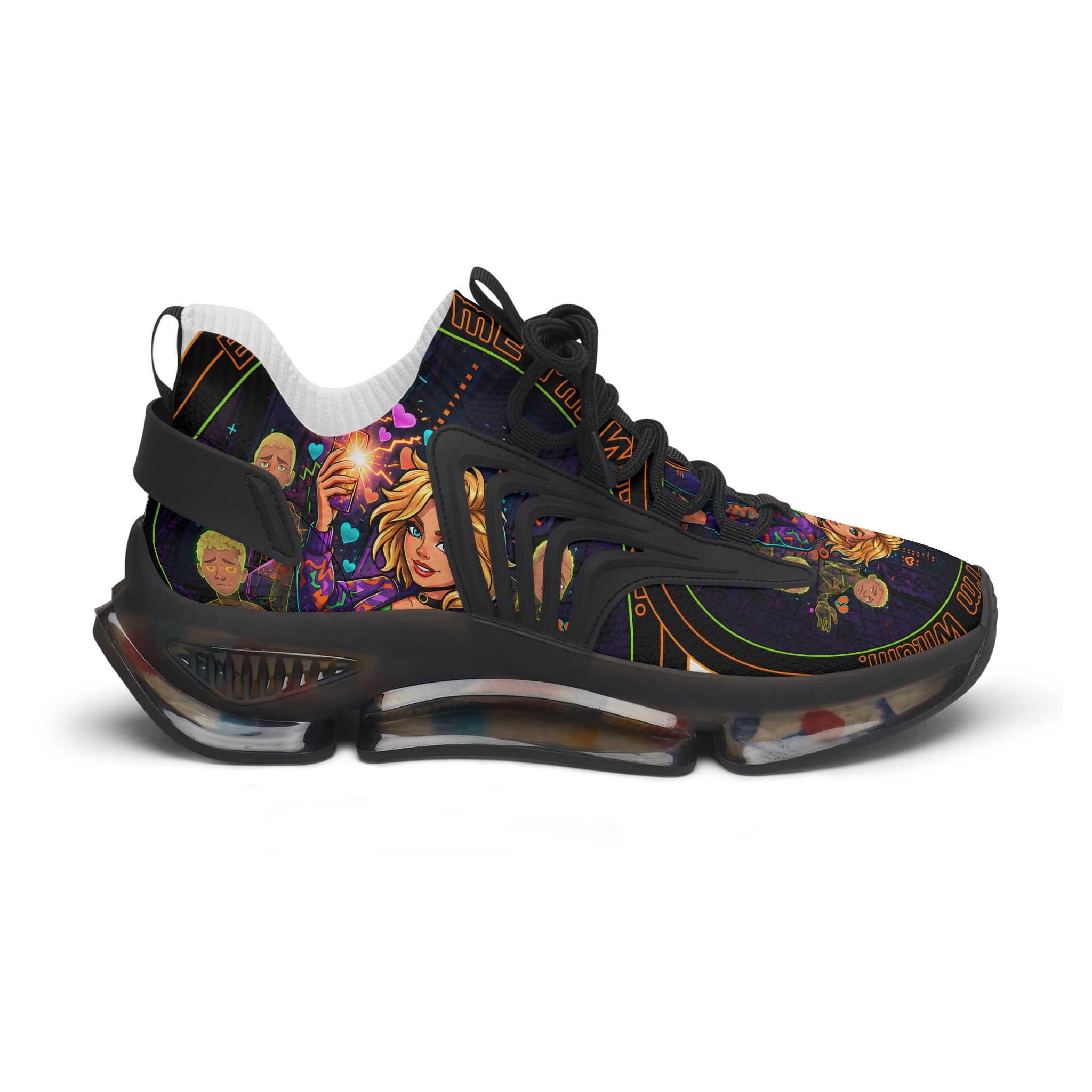 Mesh Sneakers — Floral Goddess Graphic Women's Athletic Shoes