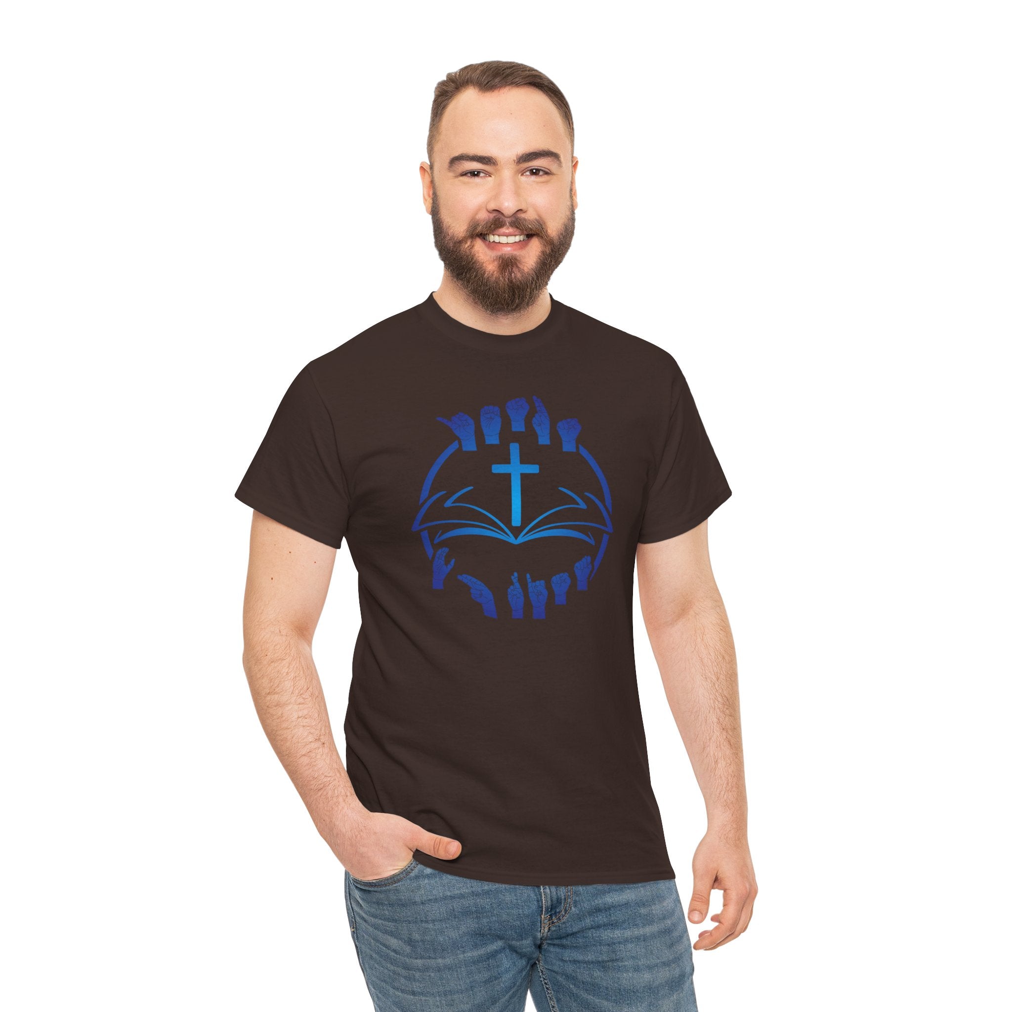 "Christian Bible Cross Sign Language "T-Shirt — Faith Prayer Hands Tee