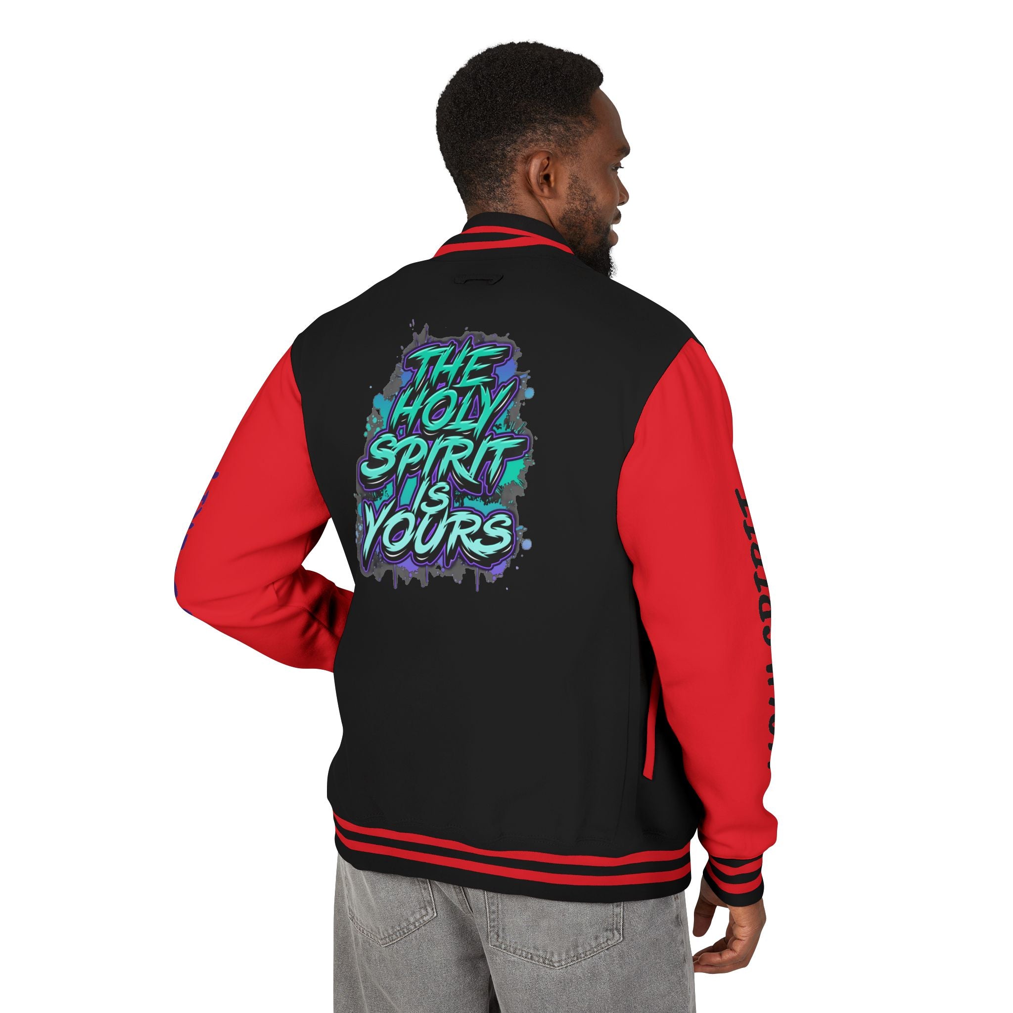 Letterman Jacket — "The Holy Spirit Is Yours" Graphic