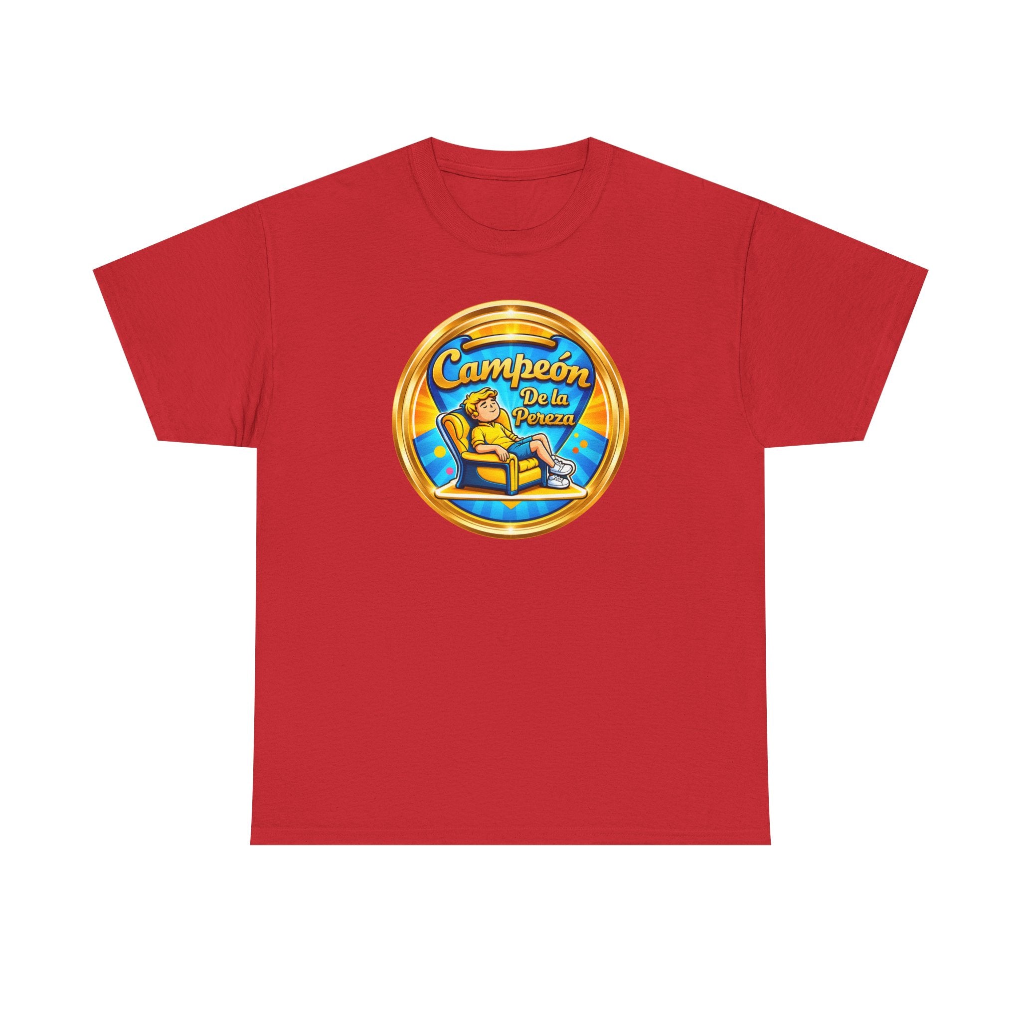 "Campeón De La Pereza" Tee — Gold Badge Adventure T‑Shirt