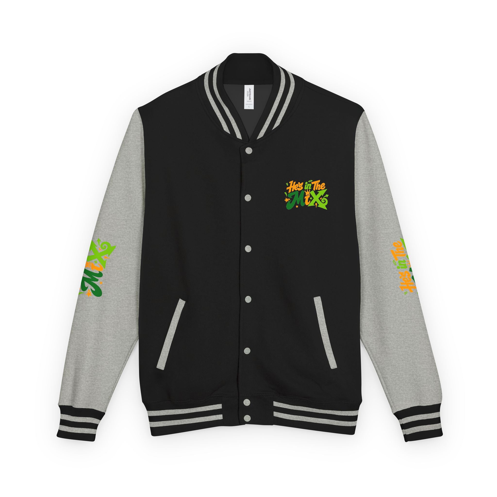 Letterman Jacket - "He's in the Mix" Retro Graffiti Varsity Jacket