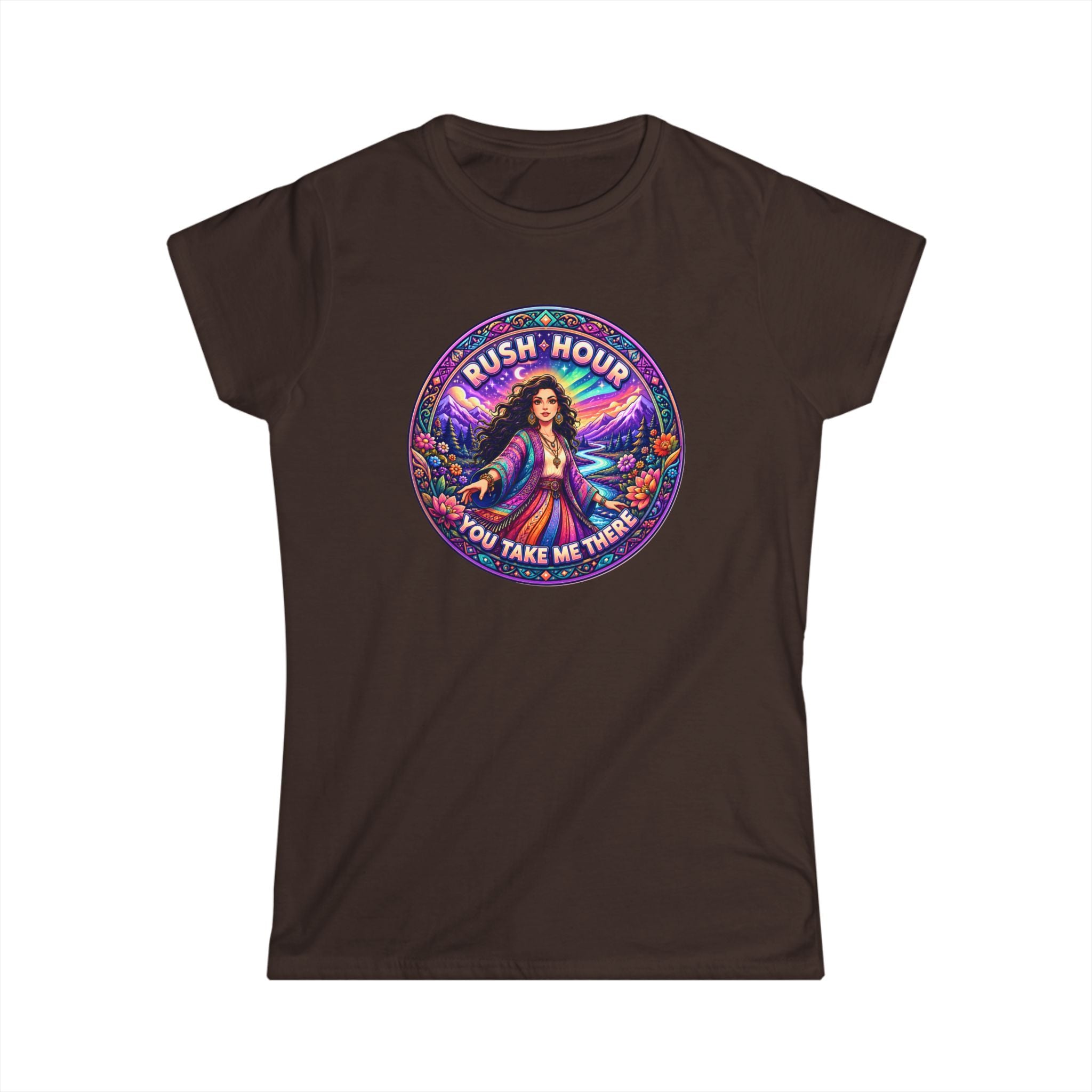 Retro Floral Tee — "You Take Me There" Women's Graphic T-Shirt