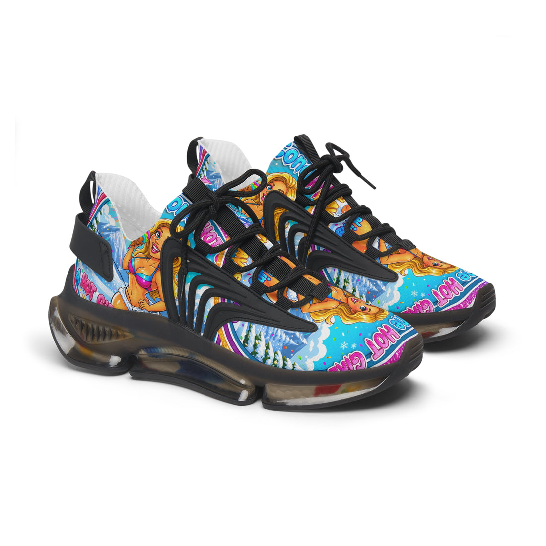 Women’s Mesh Sneakers — "Snow Cone Hot Girl "Colorful Mermaid Graphic Athletic Shoes